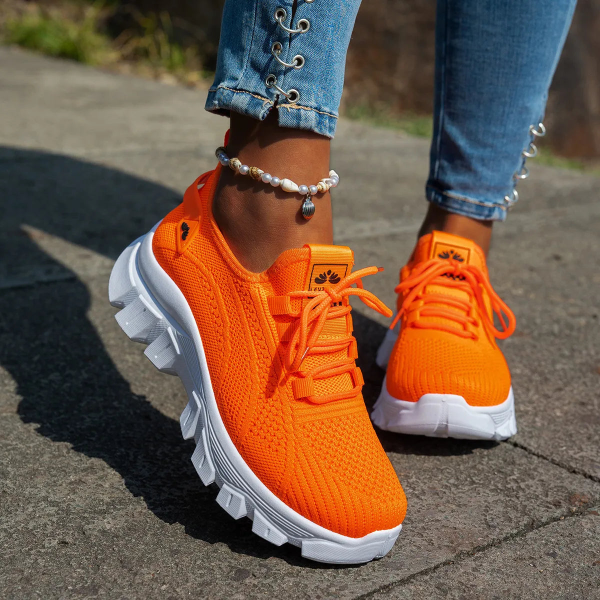 Mesh Lace Up Platform Athletic - Lilixa.store