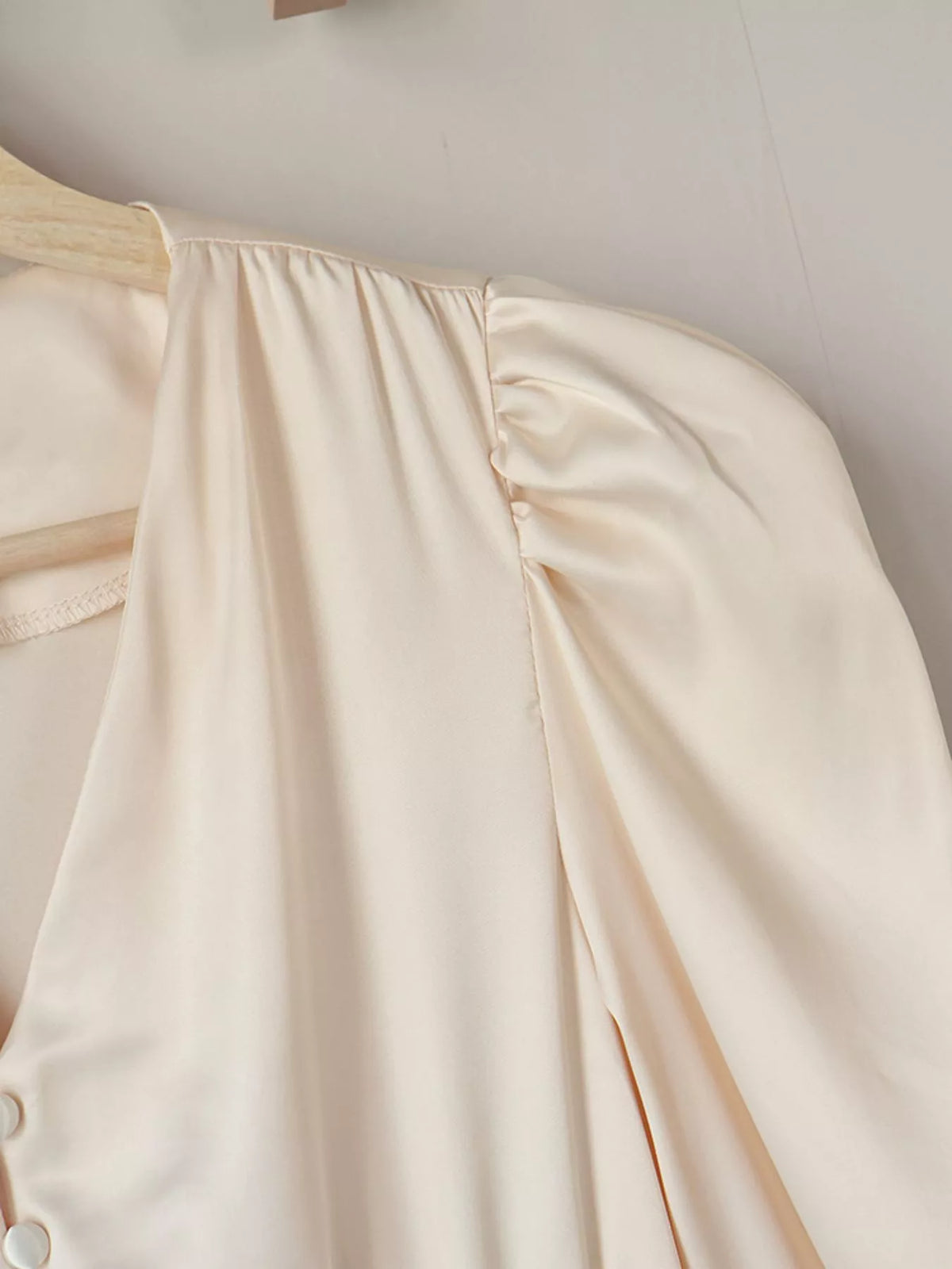 V-Neck Lantern Sleeve Midi Dress, view 8