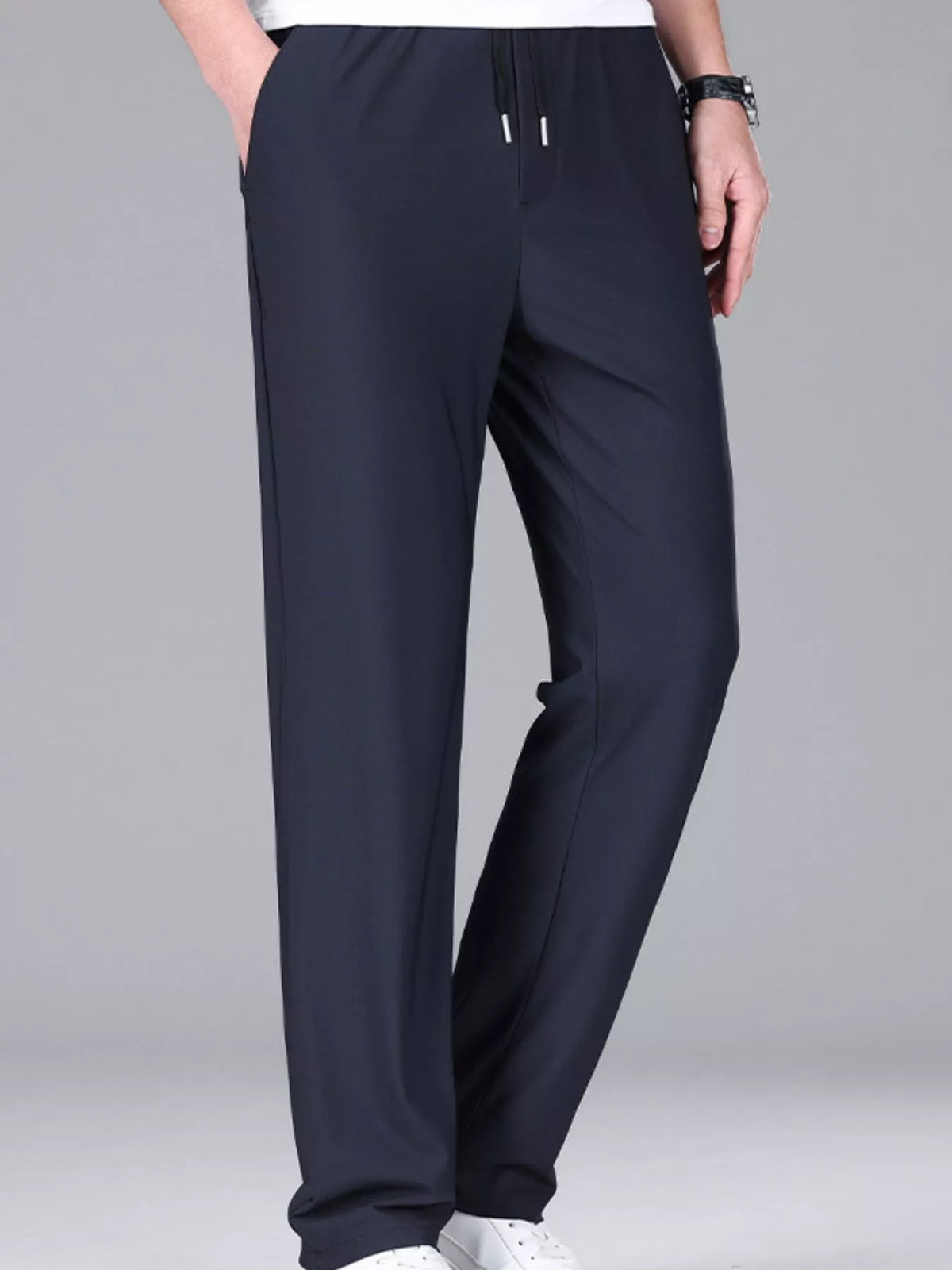 Men's Plus Size Casual Drawstring Pants in Navy