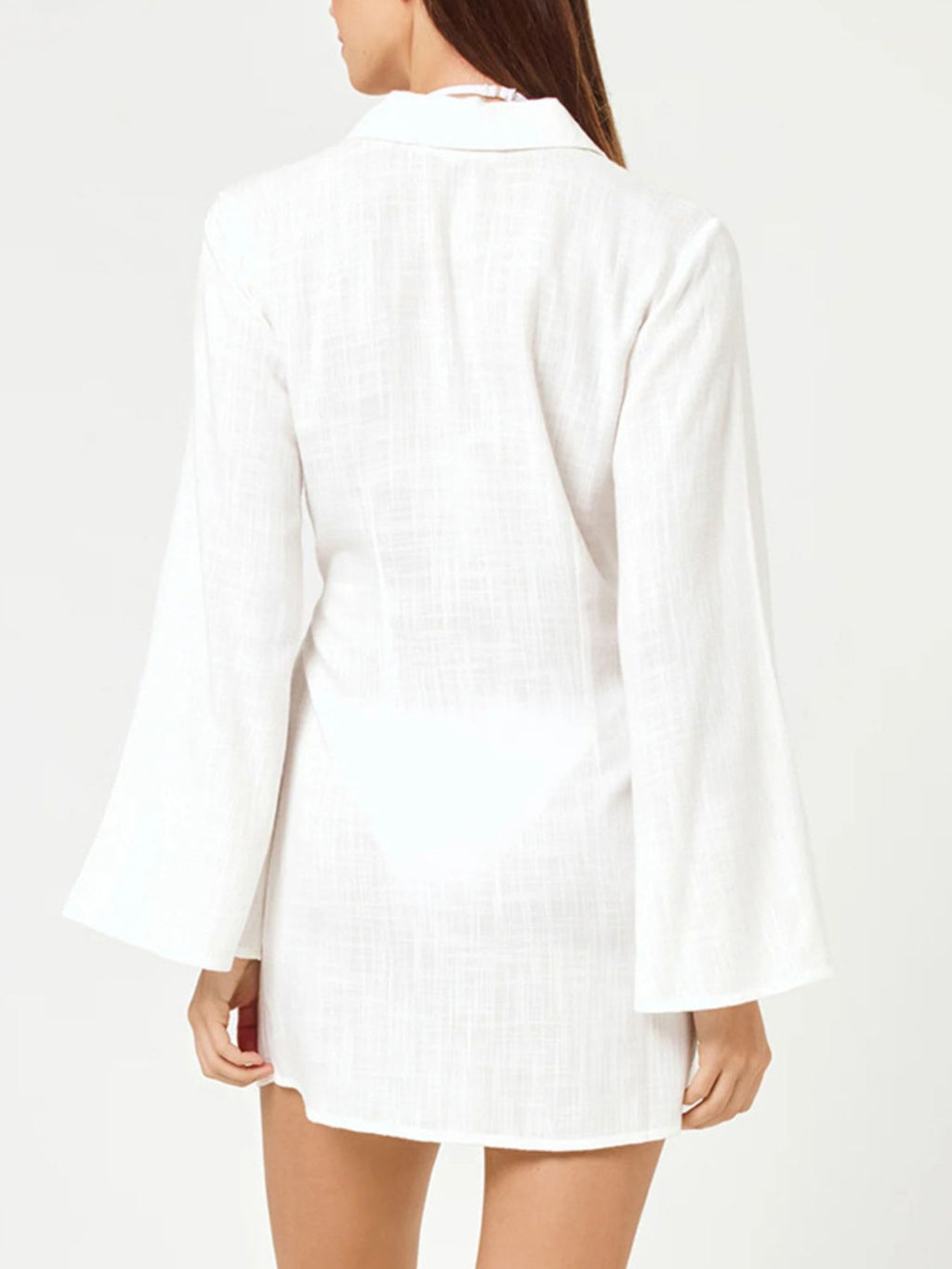 Tied Long Sleeve Cover Up Dress - Lilixa.store