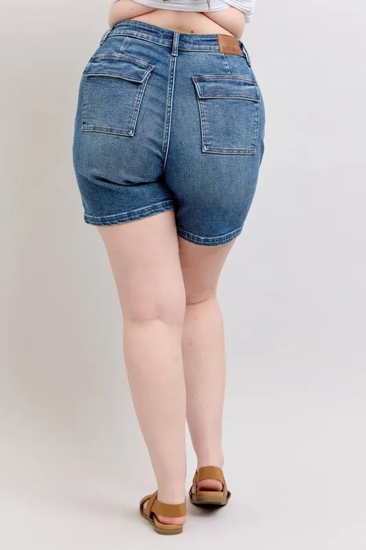 Judy Blue Full Size High Rise Denim Shorts Plus Size - Lilixa.store