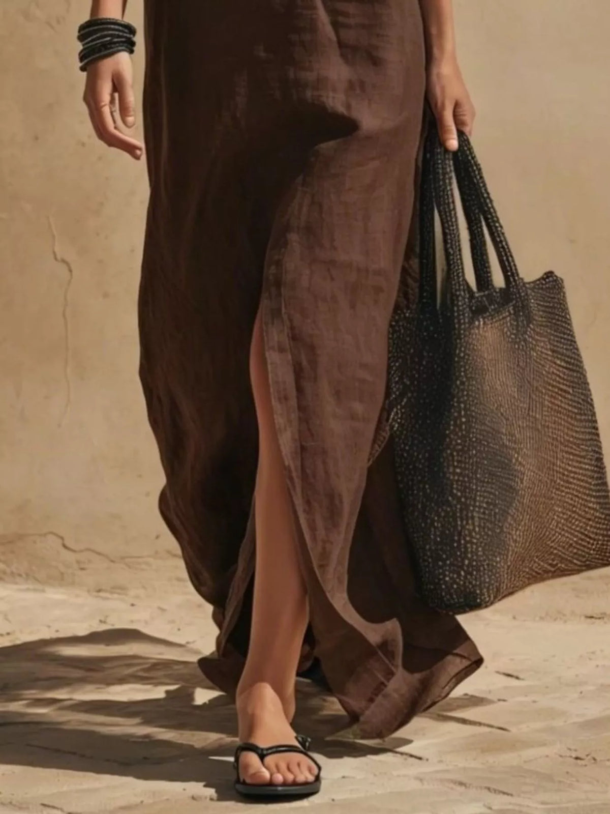 Slit Front Spaghetti Strap Maxi Dress - Lilixa.store