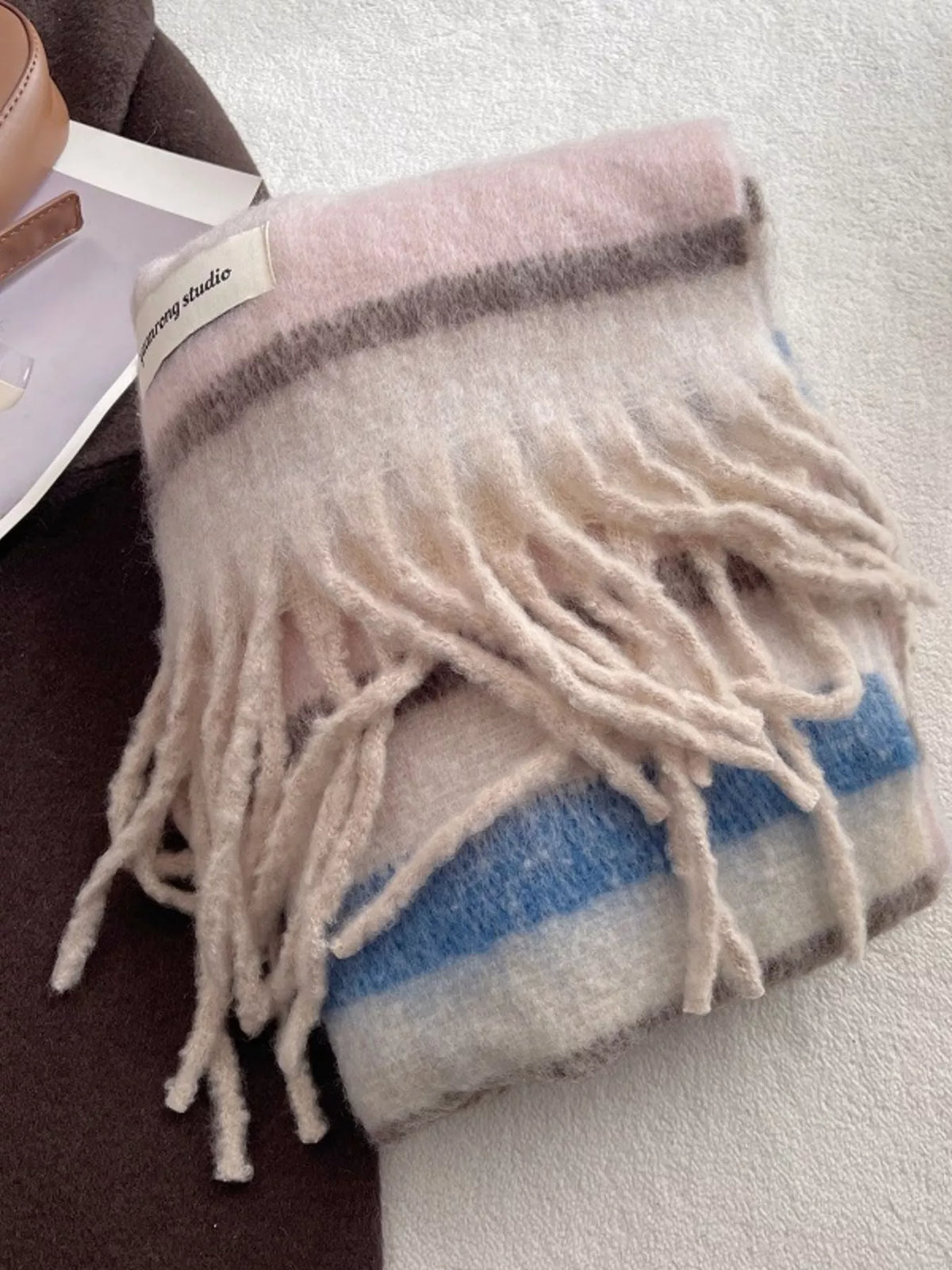 Soft Plaid Tassel Warm Scarf - Lilixa.store