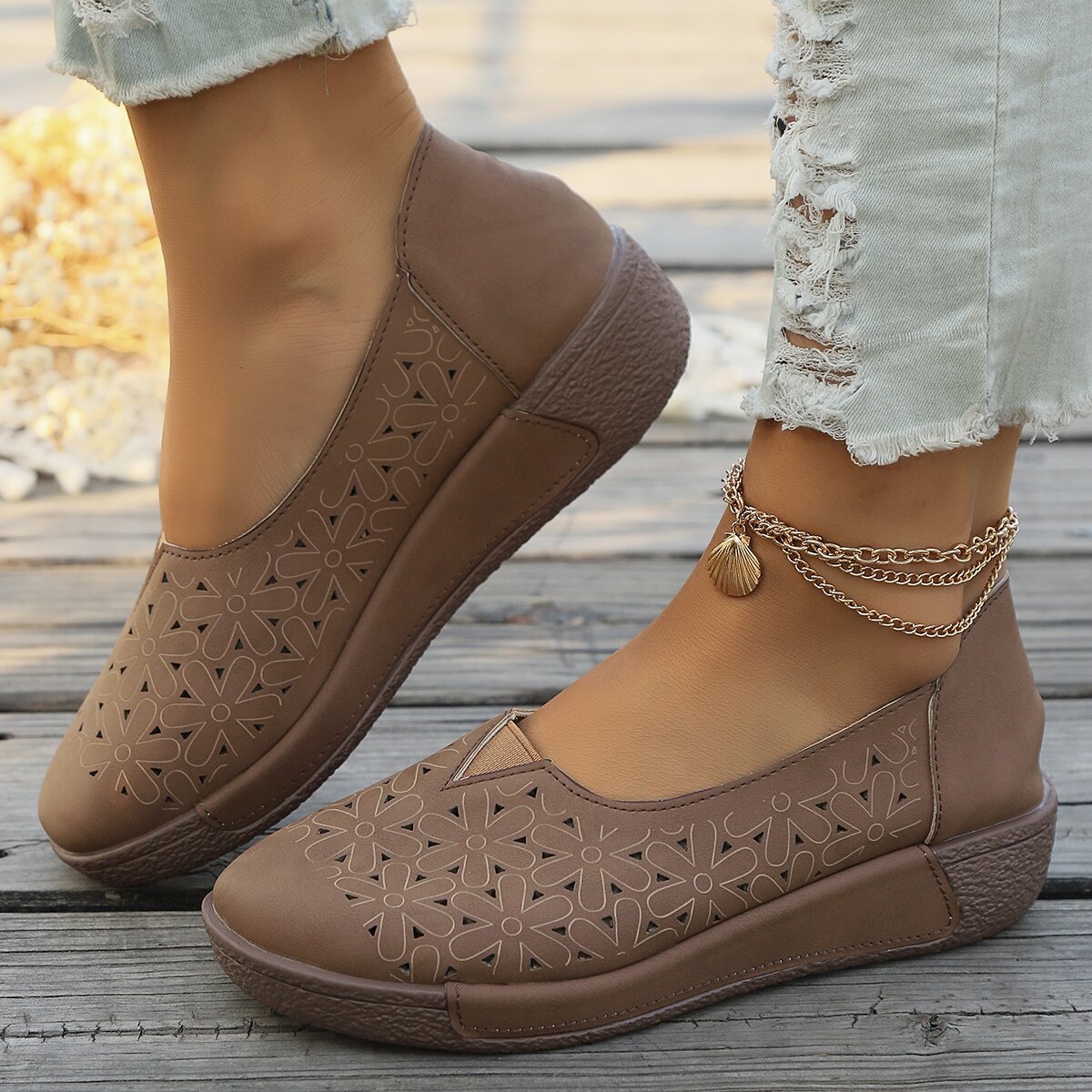 Hollow-Out Casual Loafers, view 12