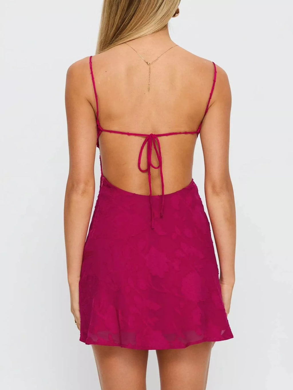 Backless Spaghetti Strap Mini Dress - Lilixa.store