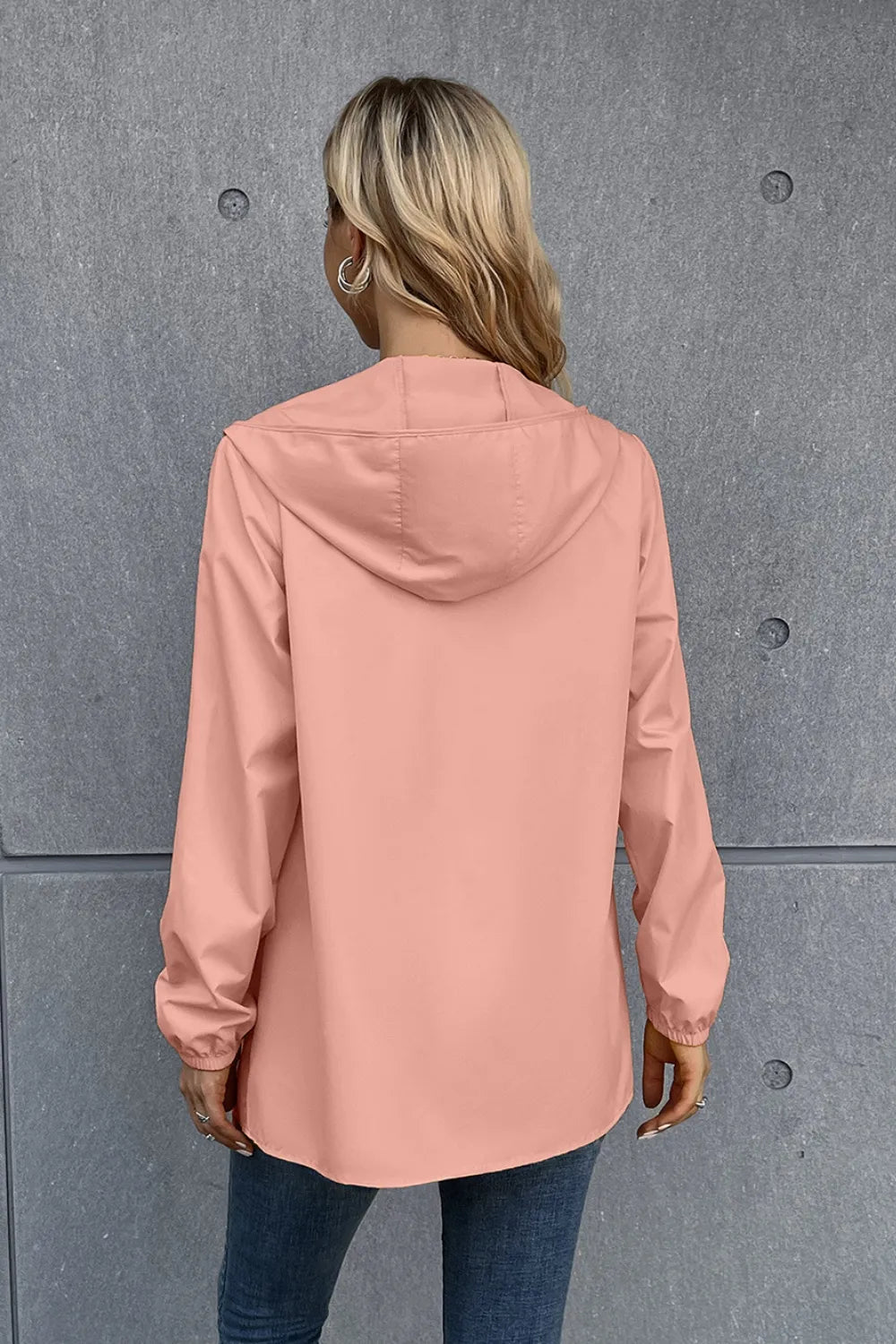 Ivy Lane Zip Up Long Sleeve Hooded Watertight Jacket, view 12
