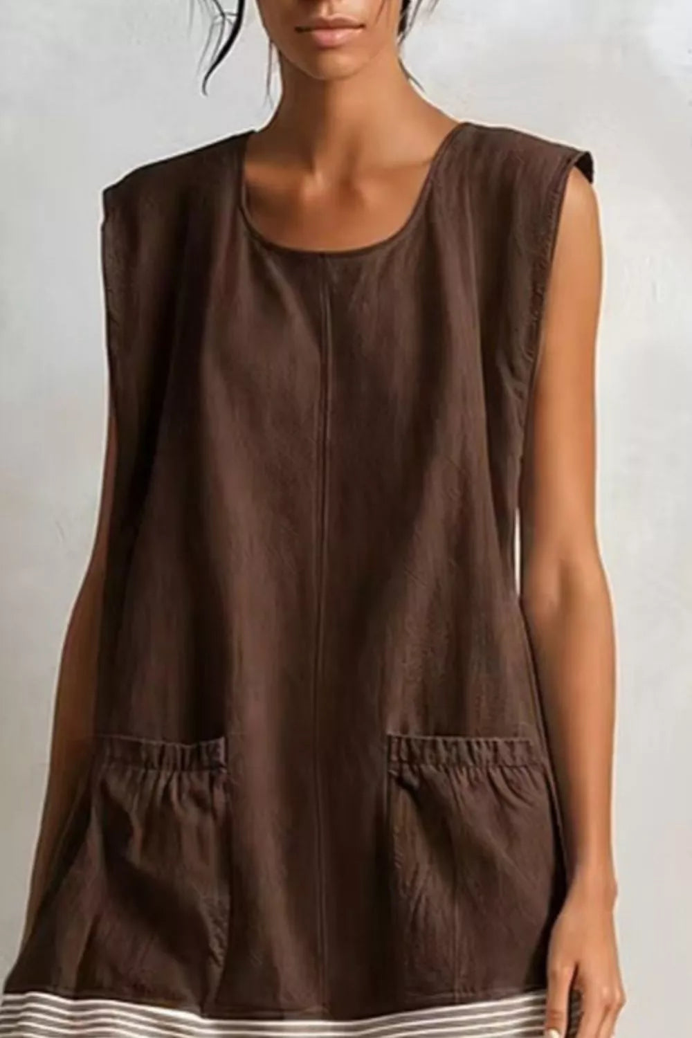 Full Size Ruffled Hem Sleeveless Mini Dress Plus Size - Lilixa.store