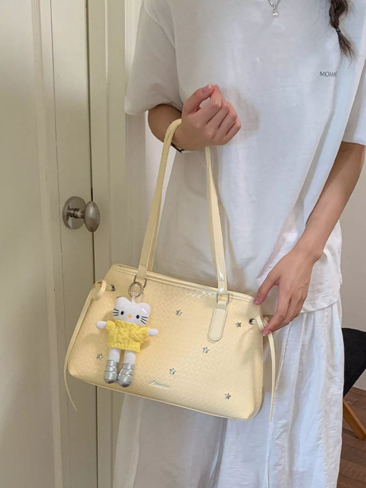 PU Leather Convertible Tote Bag