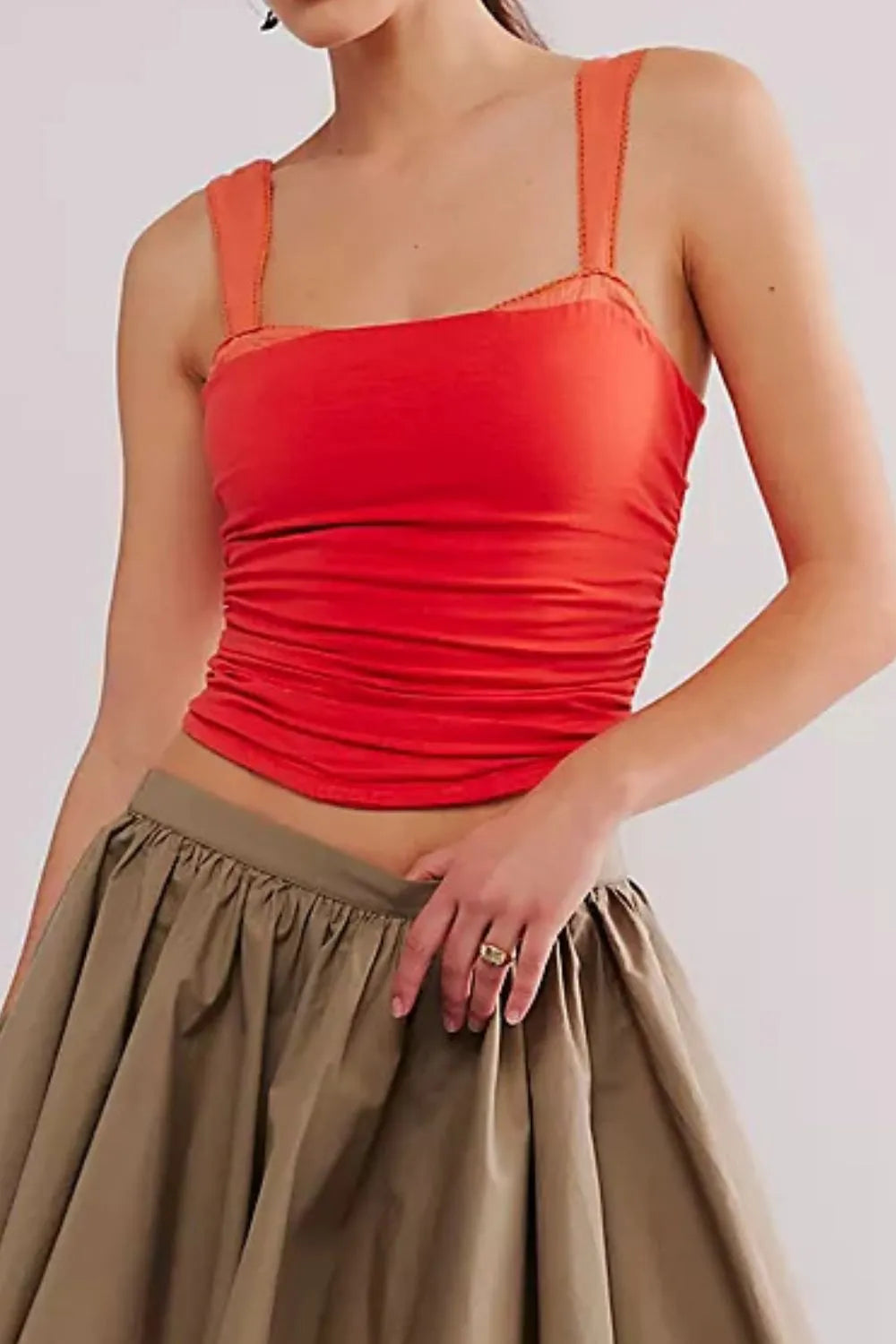 Square Neck Wide Strap Cami - Lilixa.store