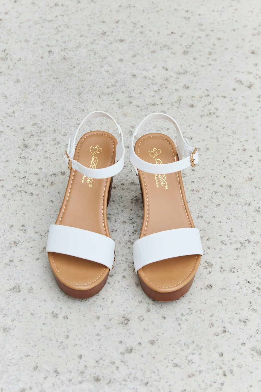 DDK Time After Time Wooden Platform Strap Heels - Lilixa.store
