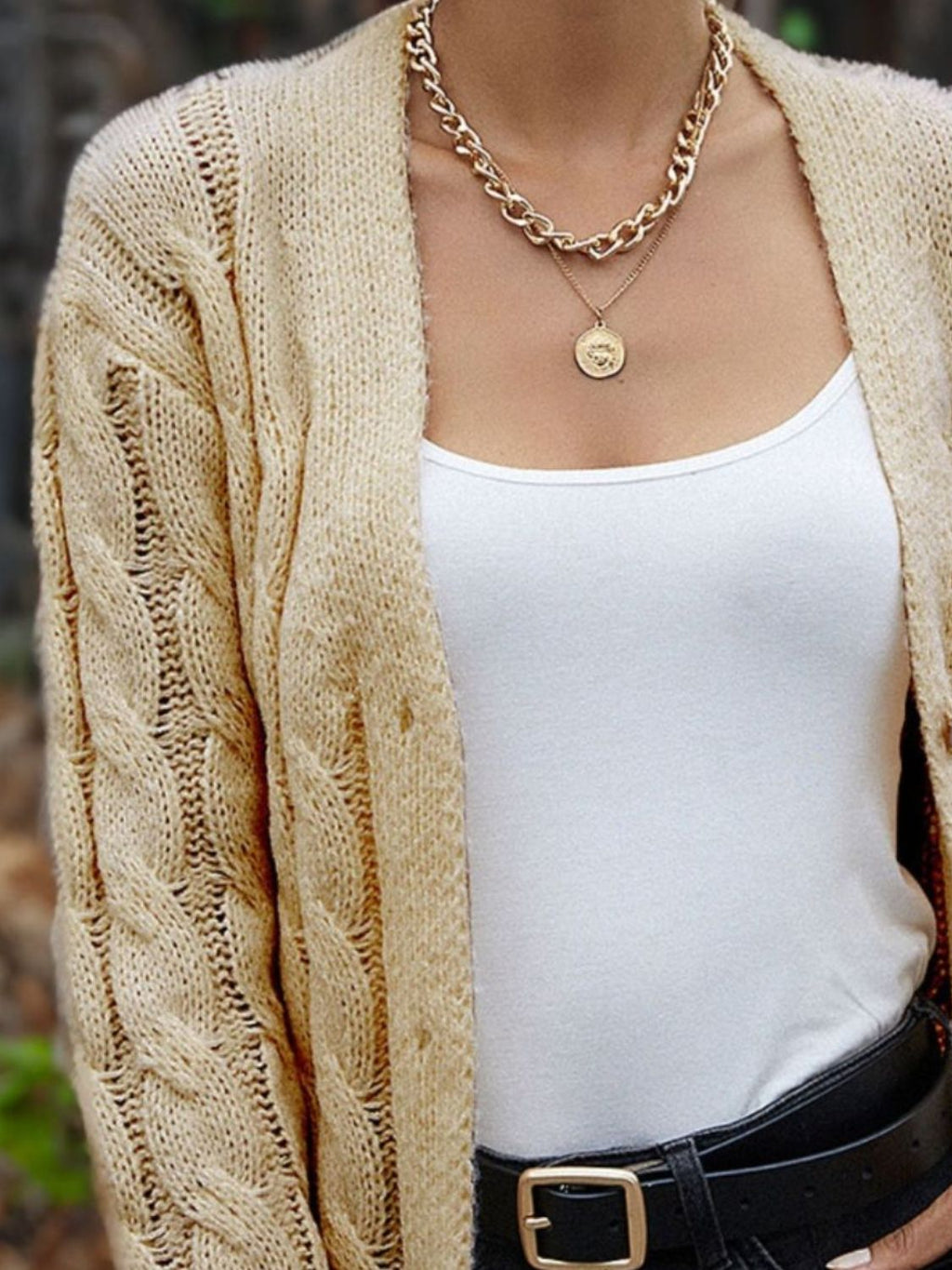 Cable-Knit Button Down Cardigan - Lilixa.store