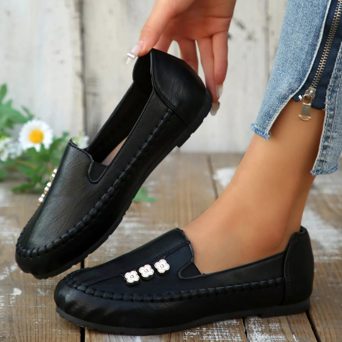Round Toe Slip-Ons - Lilixa.store