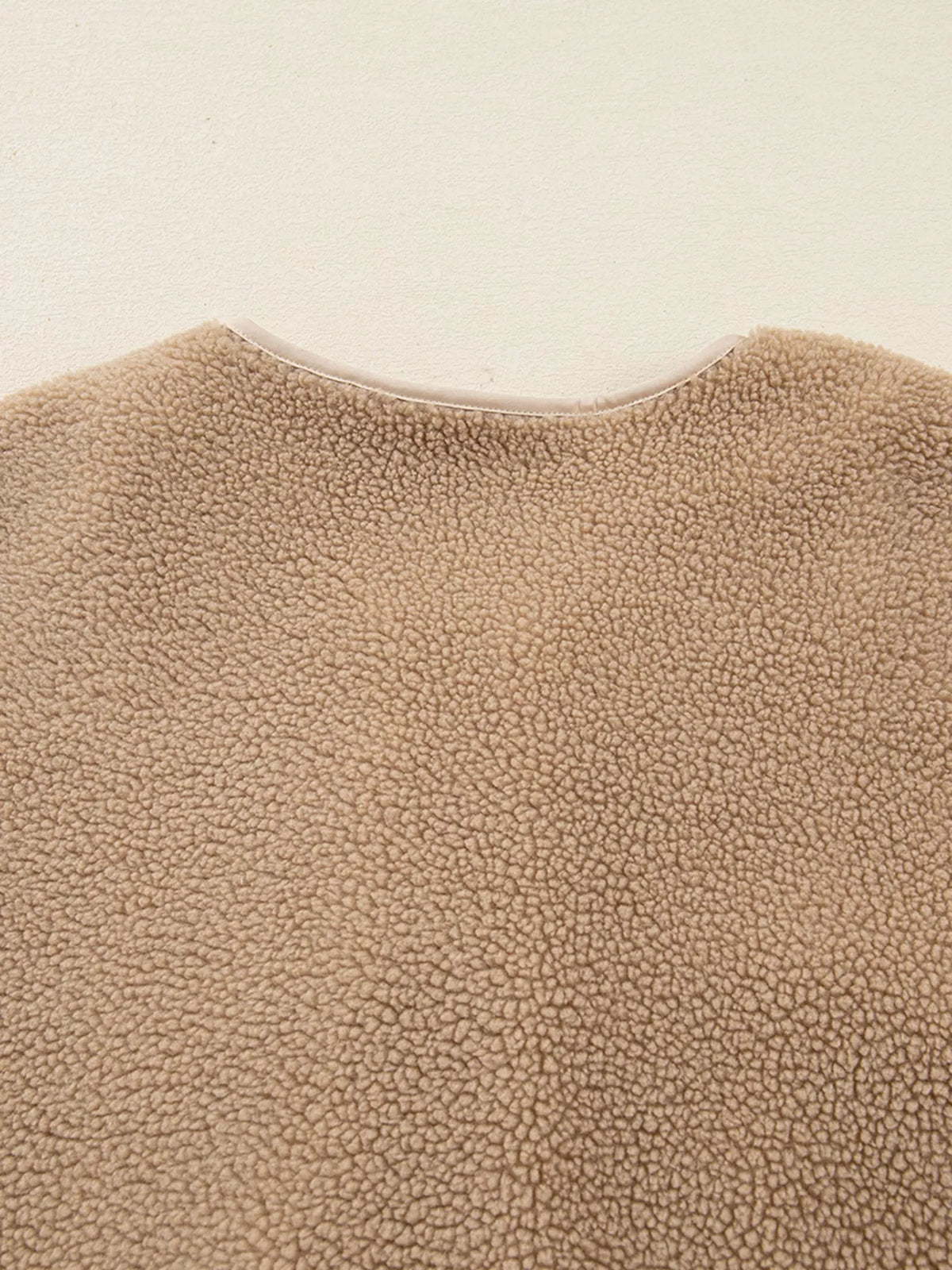 Casual Leopard Print Accent Plush Jacket with Pockets in Camel, view 11