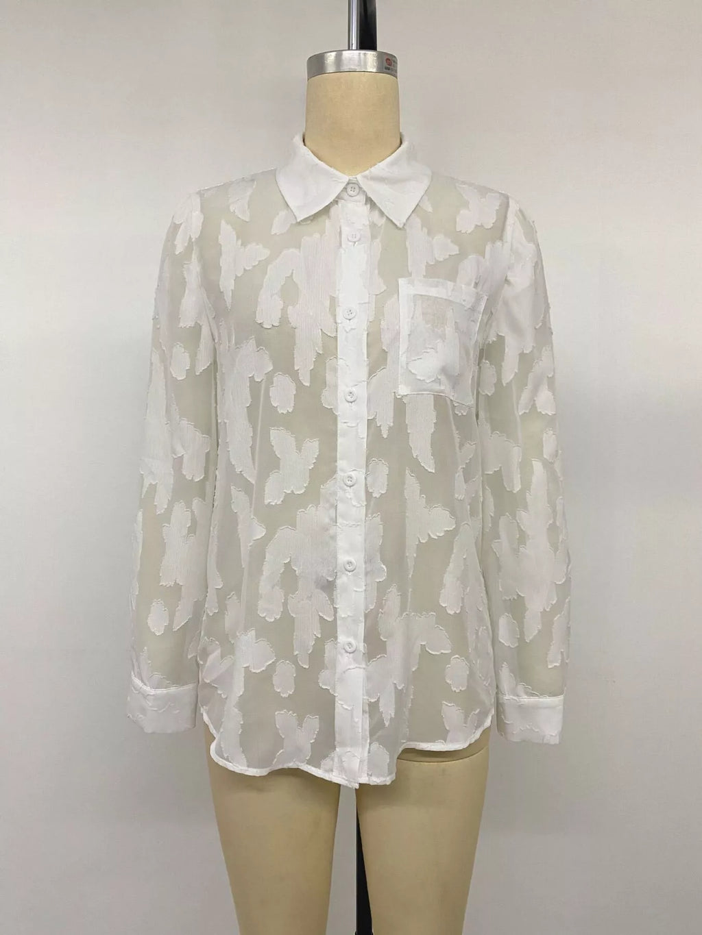 Sheer Button-Down Shirt - Lilixa.store