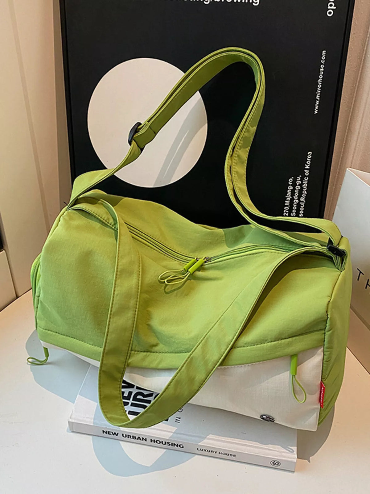 Color Block Travel Bag in Green, view 4