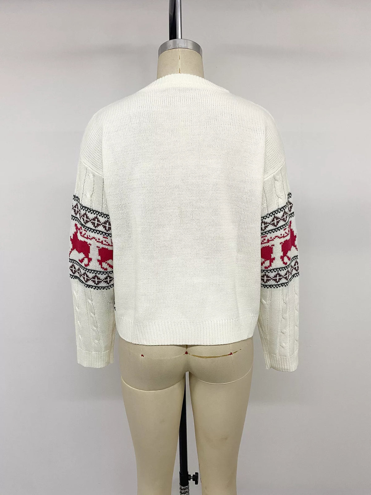 Christmas Reindeer Pattern Cable Knit Sweater - Lilixa.store