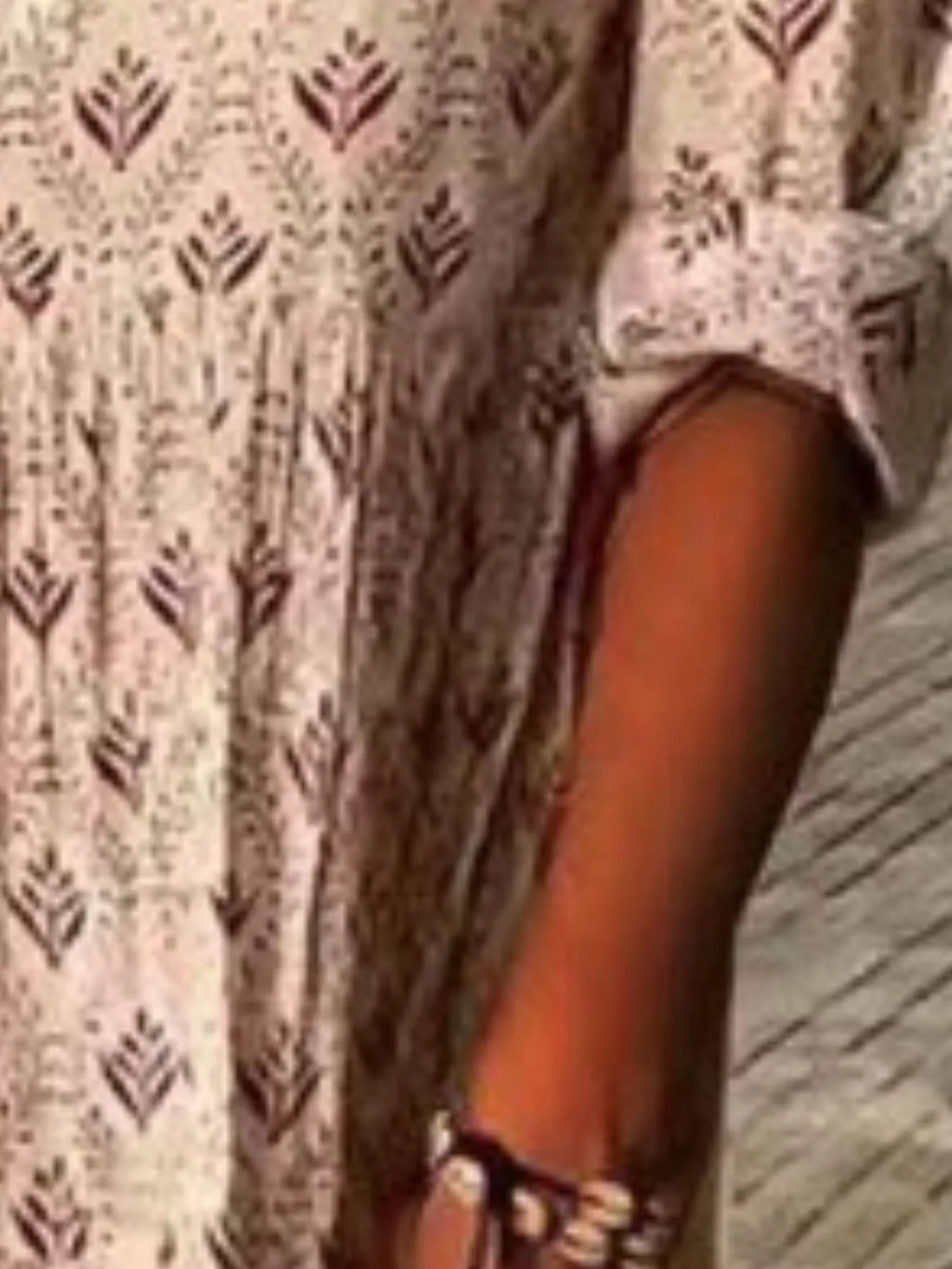 Full Size Printed Notched Tiered Maxi Dress Plus Size - Lilixa.store