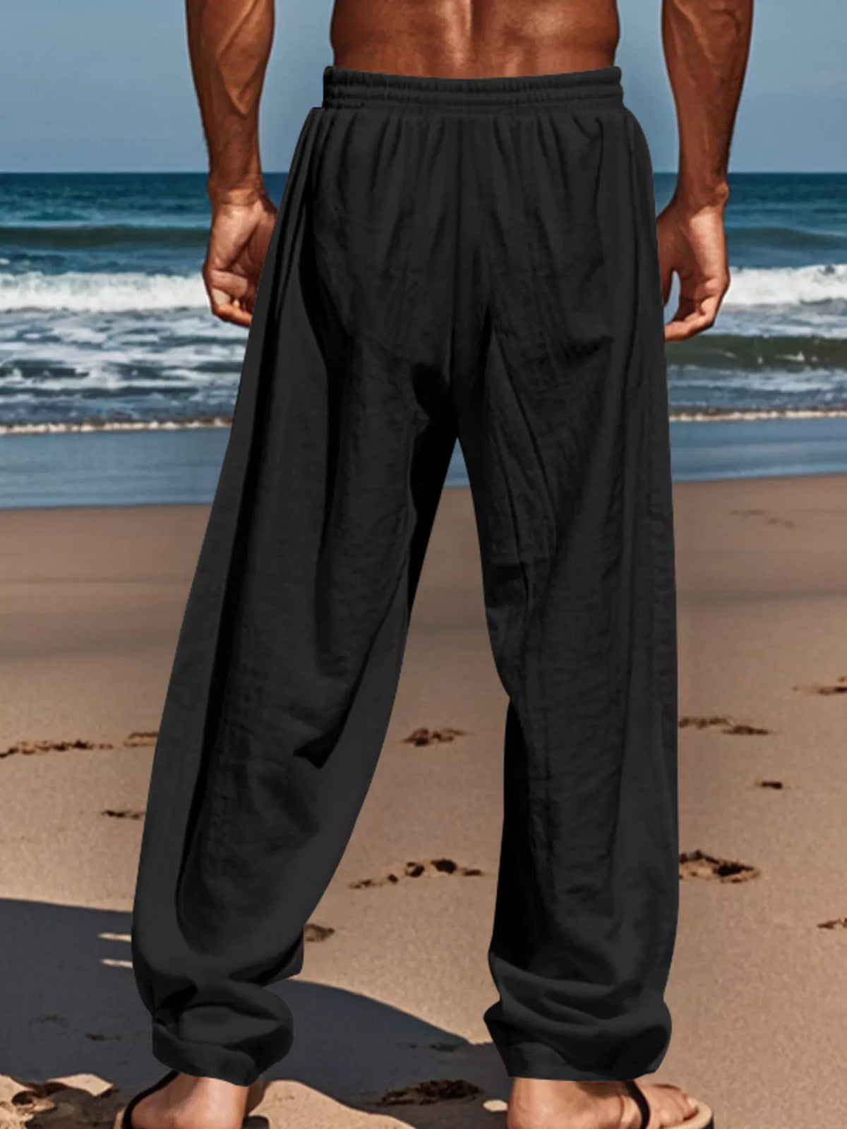 Men's Full Size Drawstring Wide Leg Pants Plus Size