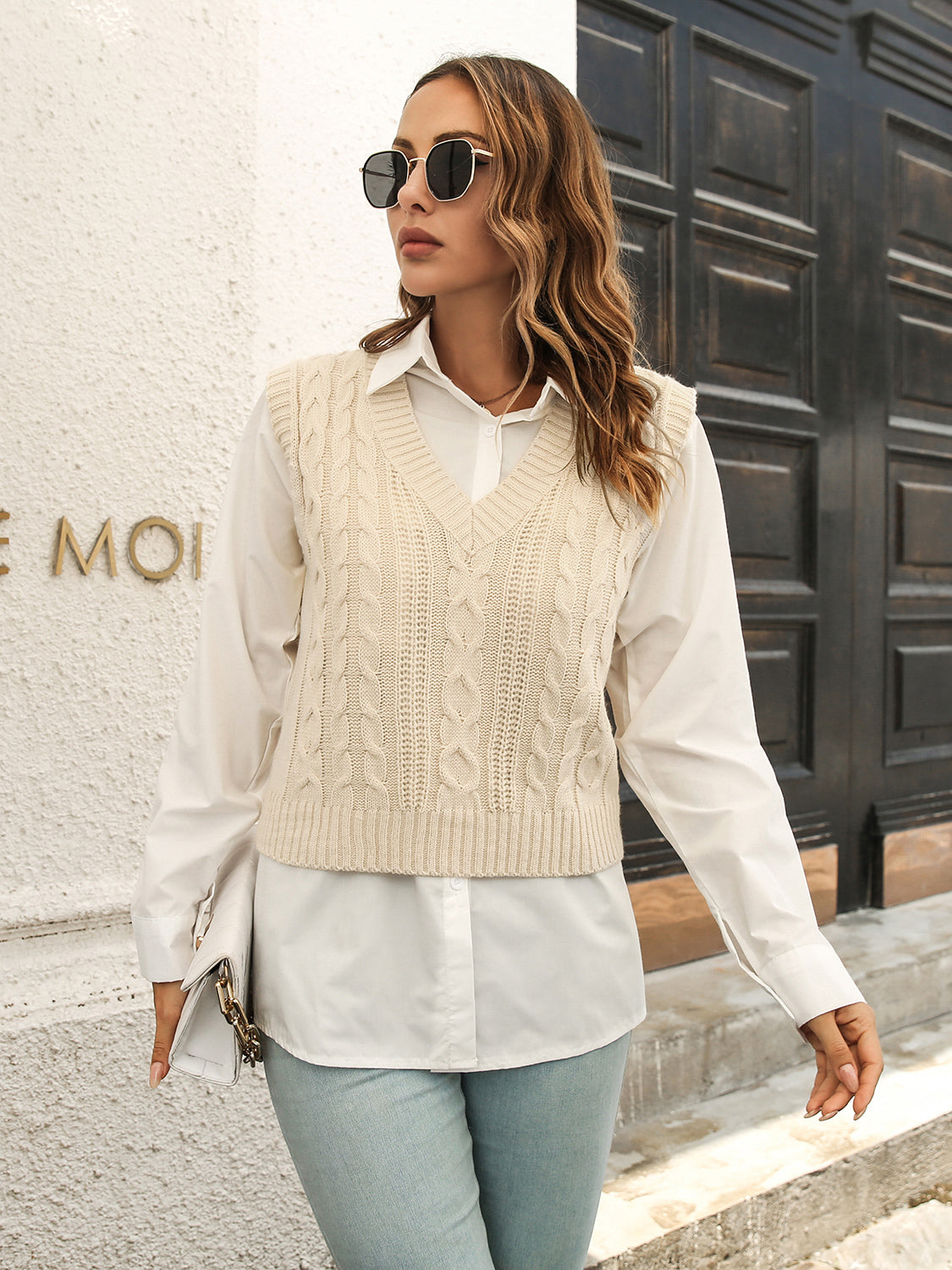 Urban Style V-Neck Sweater Vest, view 2