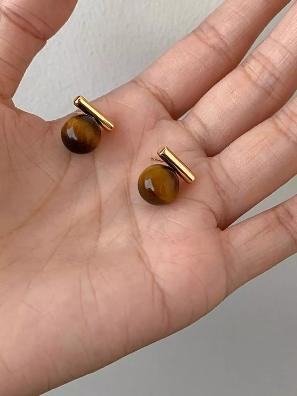 Tiger Eye Stone Stud Earrings - Lilixa.store