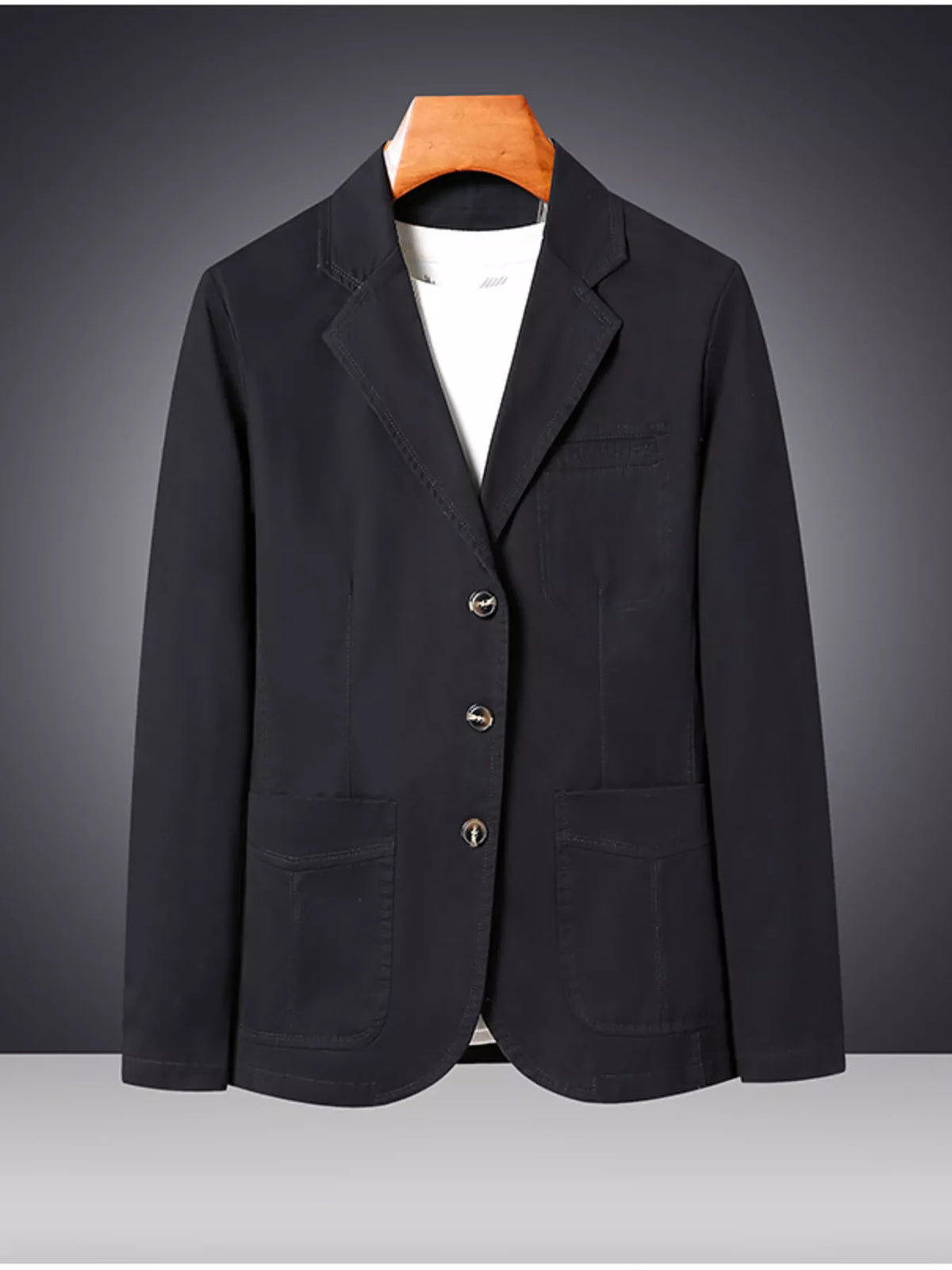 Men's Plus Size Lapel Collar Long Sleeve Blazer - Lilixa.store