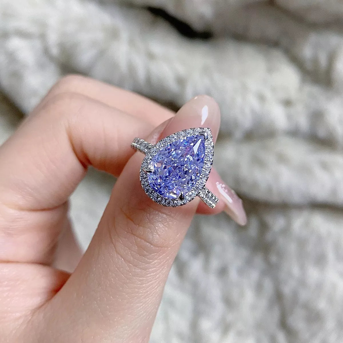 925 Sterling Silver Zircon Teardrop Ring - Lilixa.store