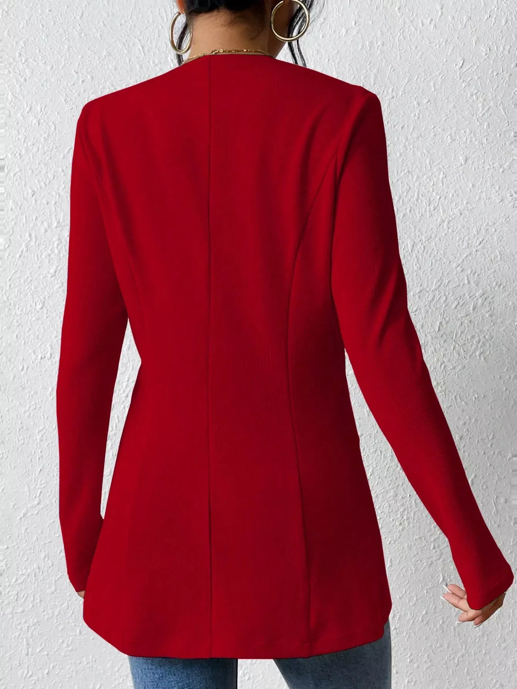 One Button Long Sleeve Blazer - Lilixa.store