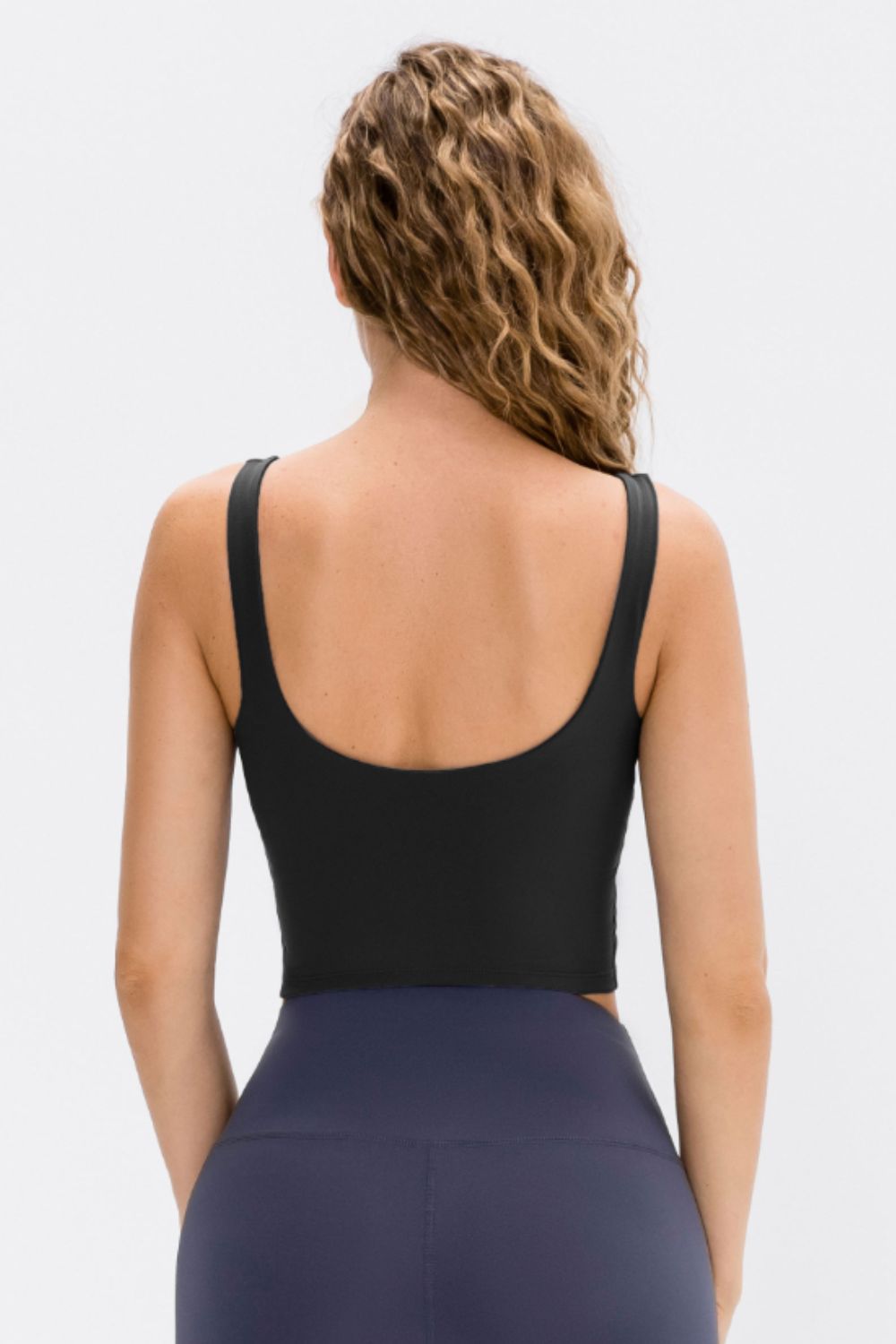 Cropped Scoop Neck Active Tank Top - Lilixa.store
