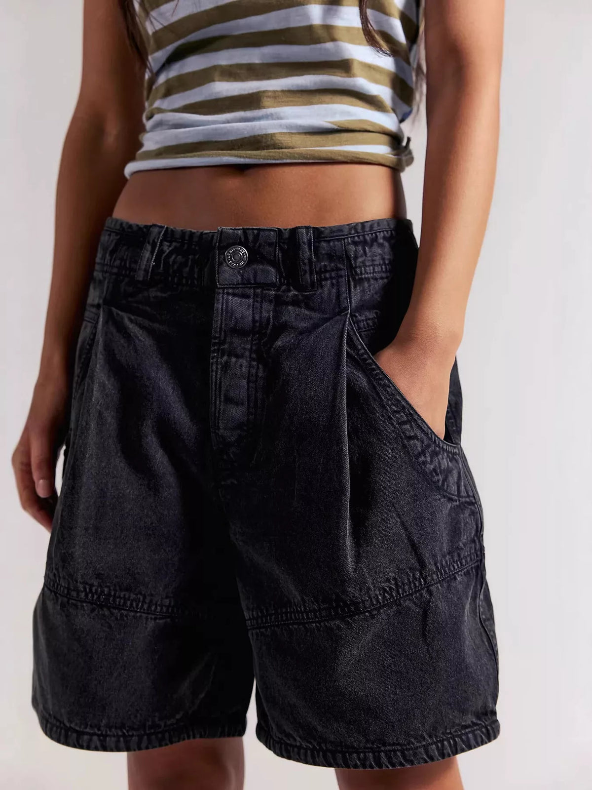 High-Waisted Denim Shorts - Lilixa.store