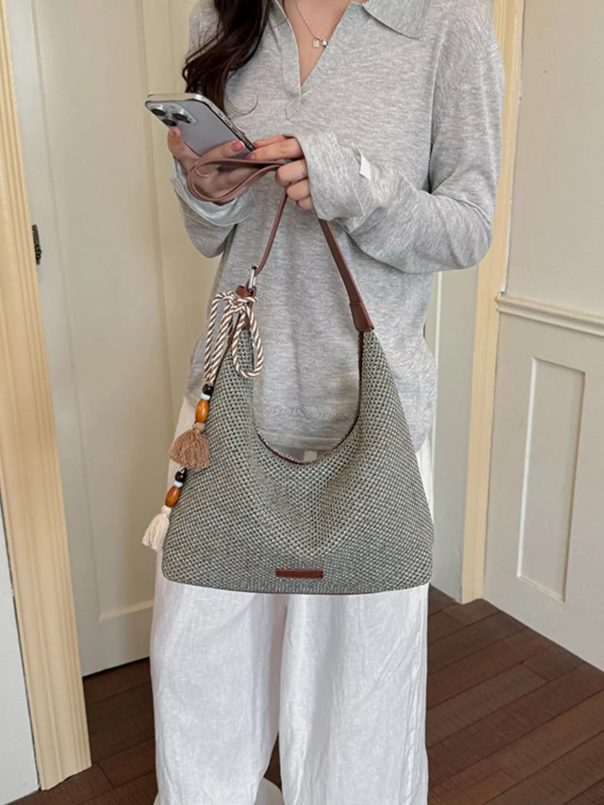 Tassel Woven Shoulder Bag - Lilixa.store