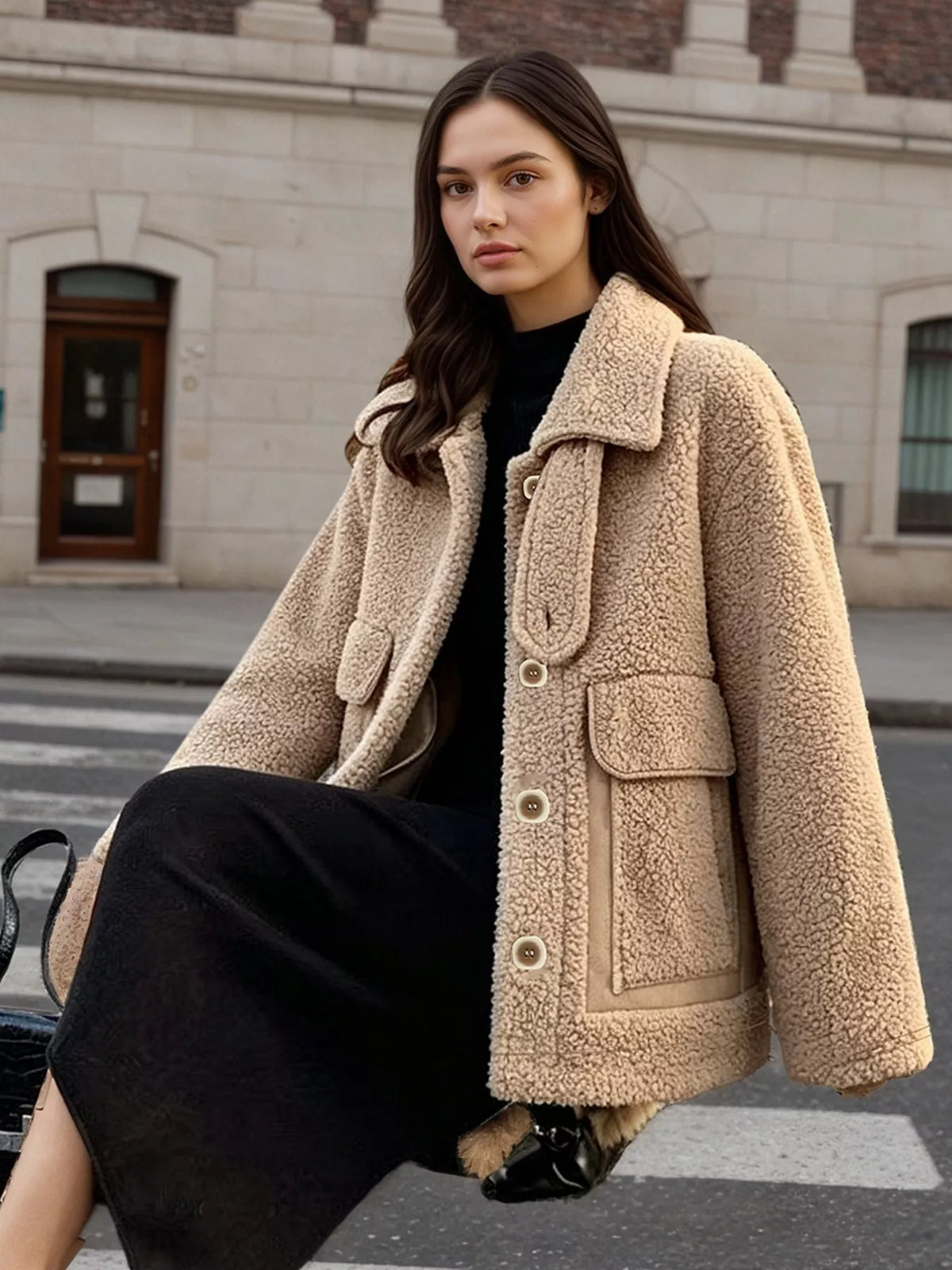 Sherpa Button-Up Outerwear