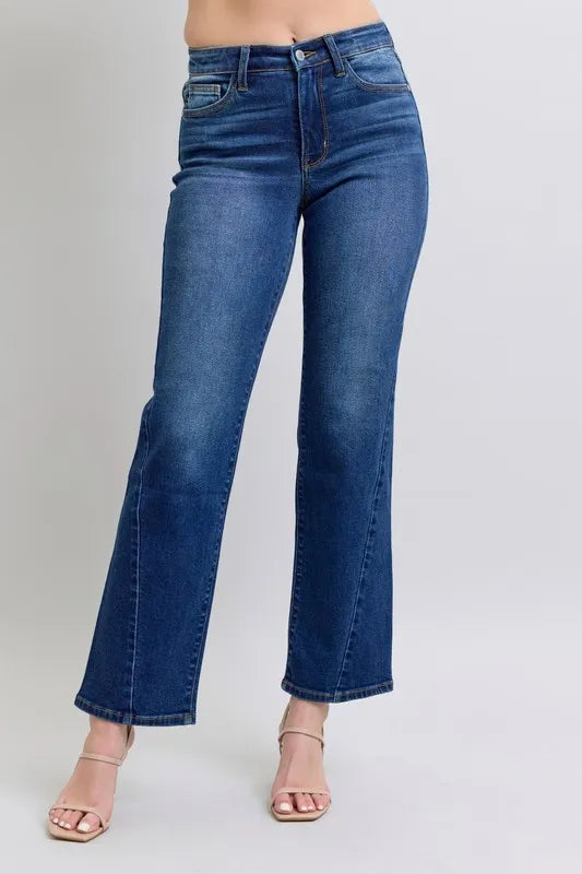 Judy Blue Full Size Side Seam Detail Straight Jeans with Pockets - Lilixa.store