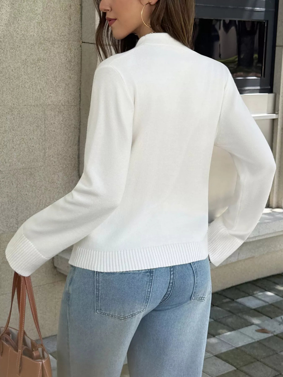 V-Neck Button-Down Knit Cardigan - Lilixa.store