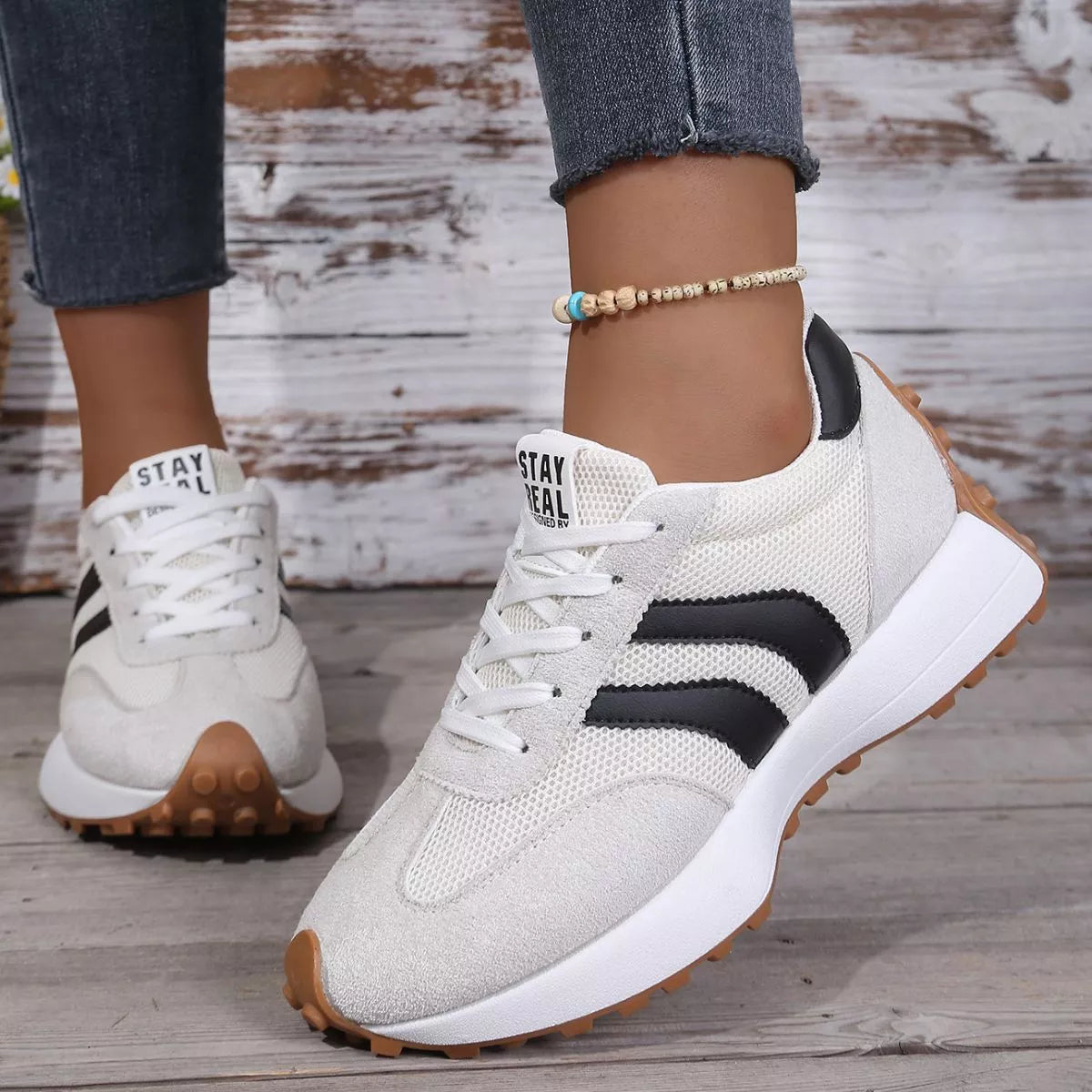 Lace Up Round Toe Sneakers - Lilixa.store