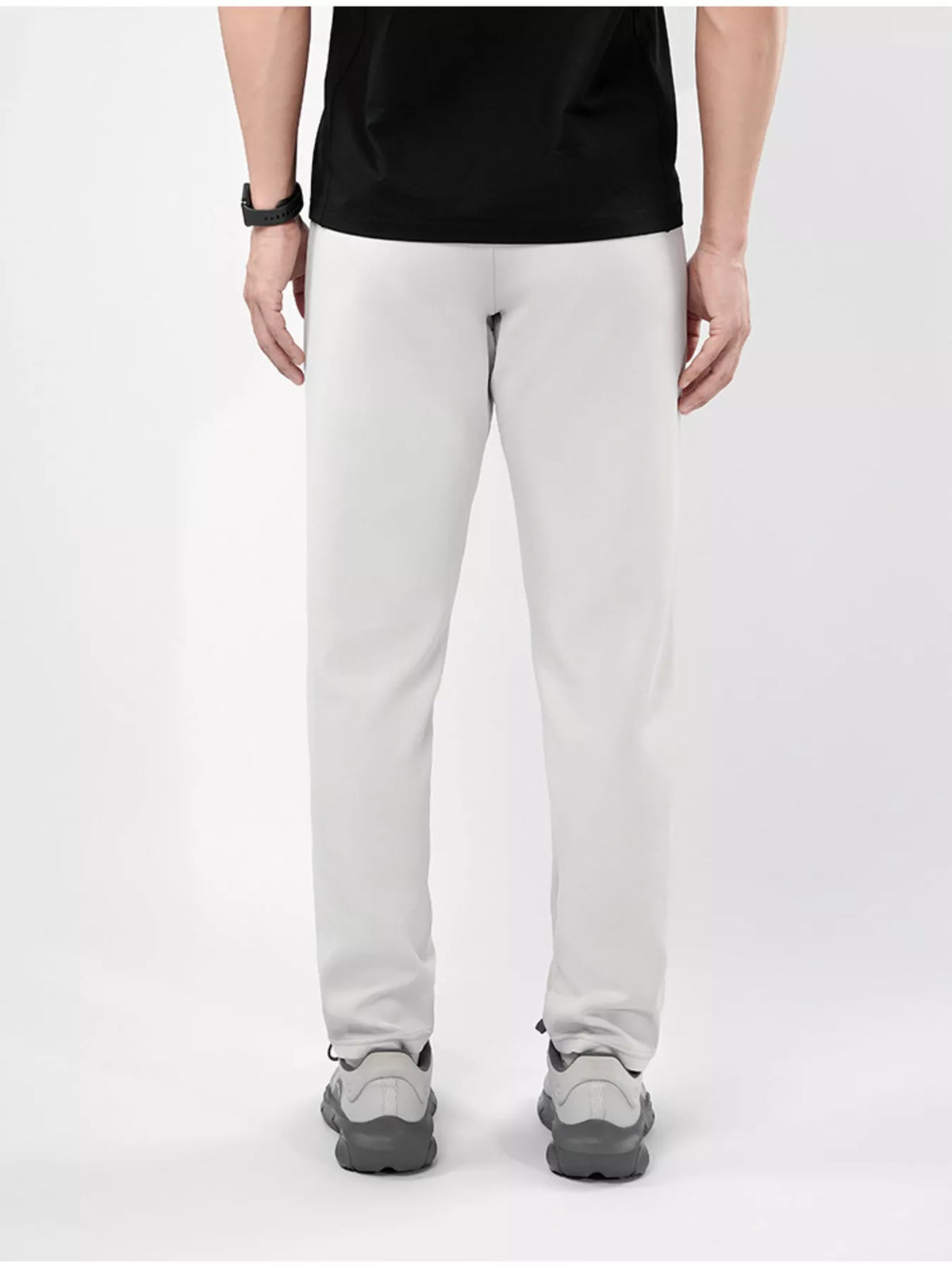 Men's Plus Size Stretch Elastic Waistband Pants with Side Zipper Pockets, view 2