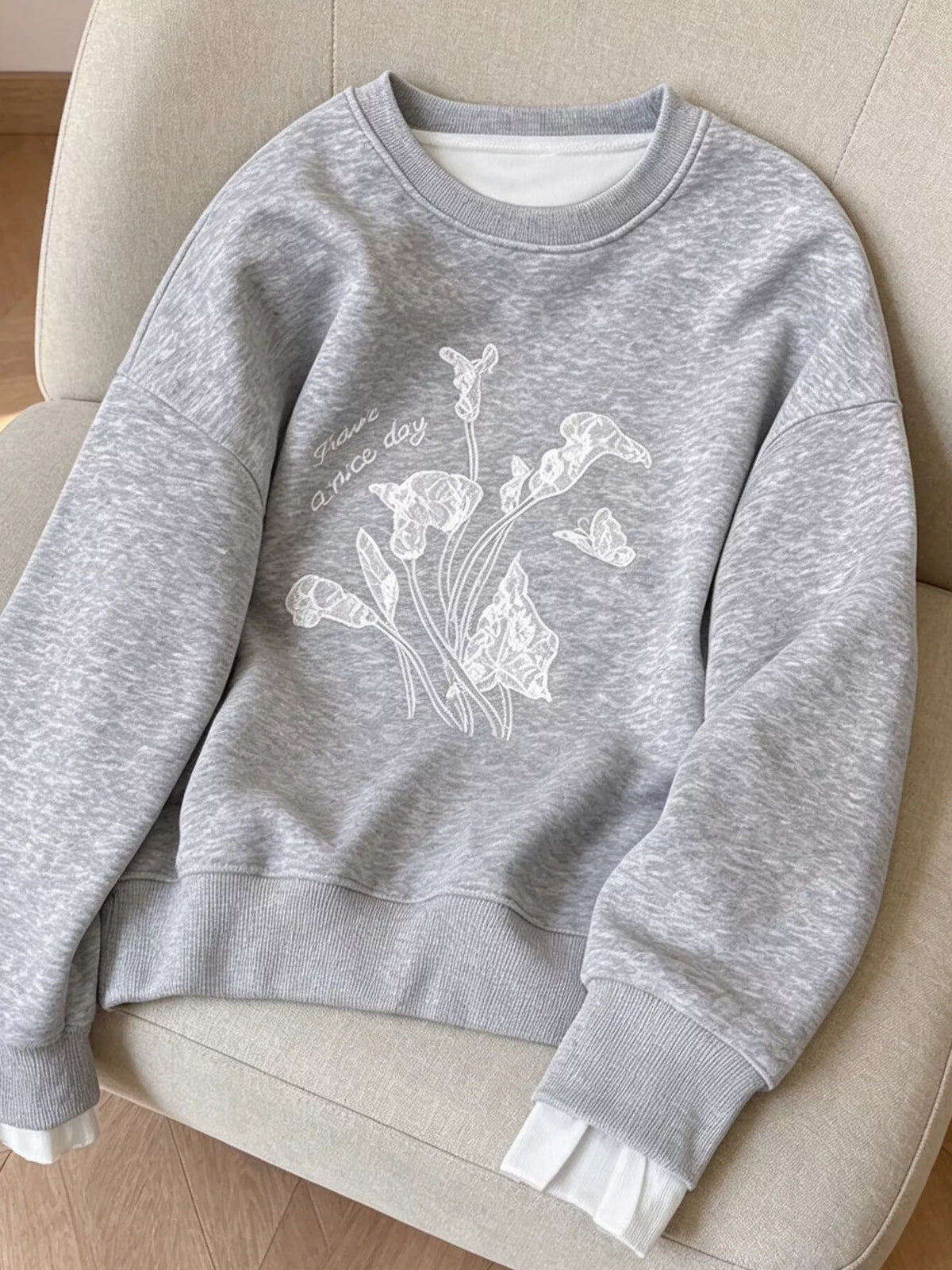 Floral Crew Neck Sweatshirt