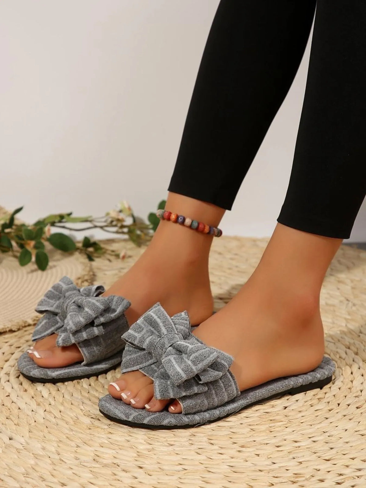 Bow Knot Open Toe Slippers - Lilixa.store
