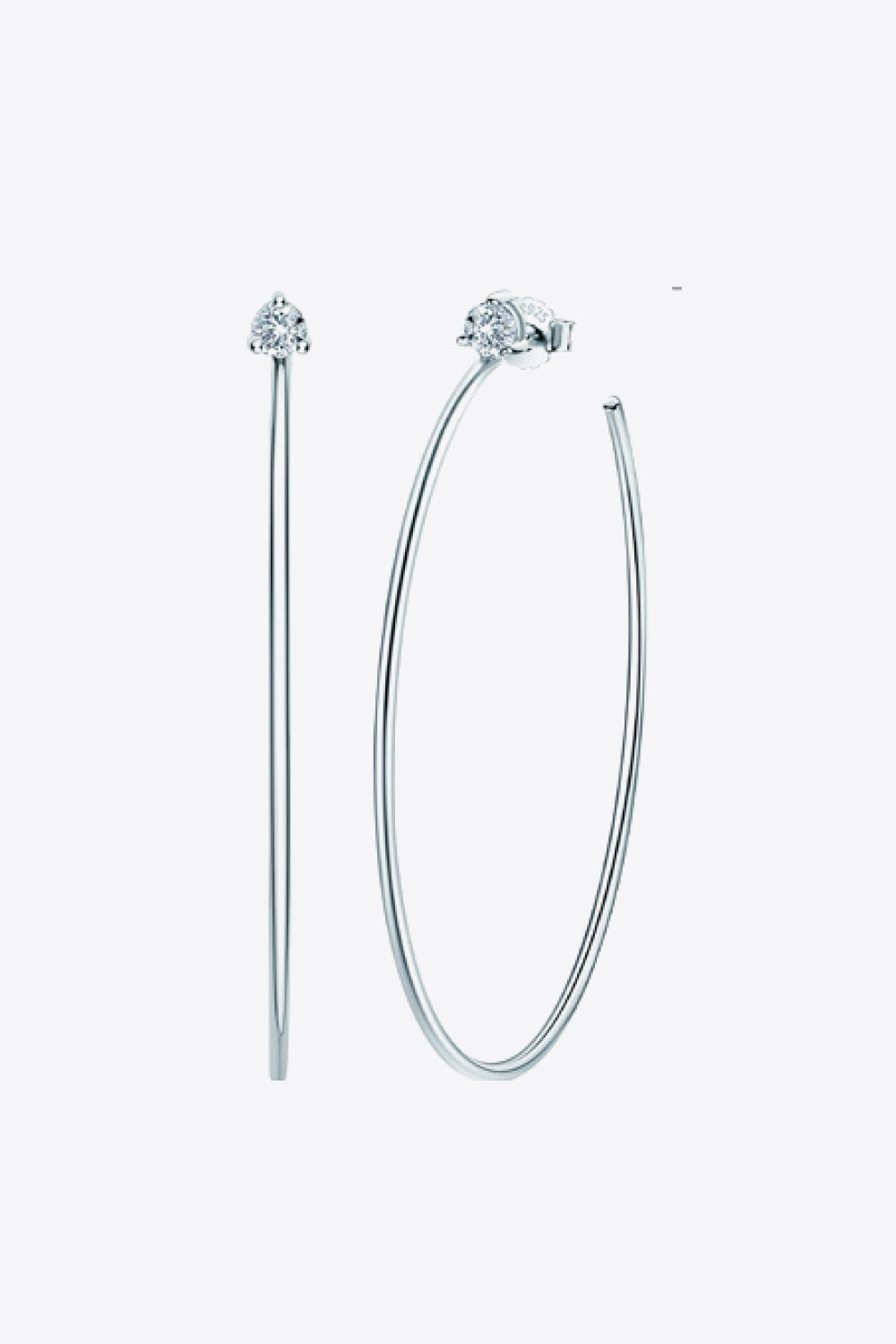 Adored 925 Sterling Silver Moissanite Hoop Earrings - Lilixa.store