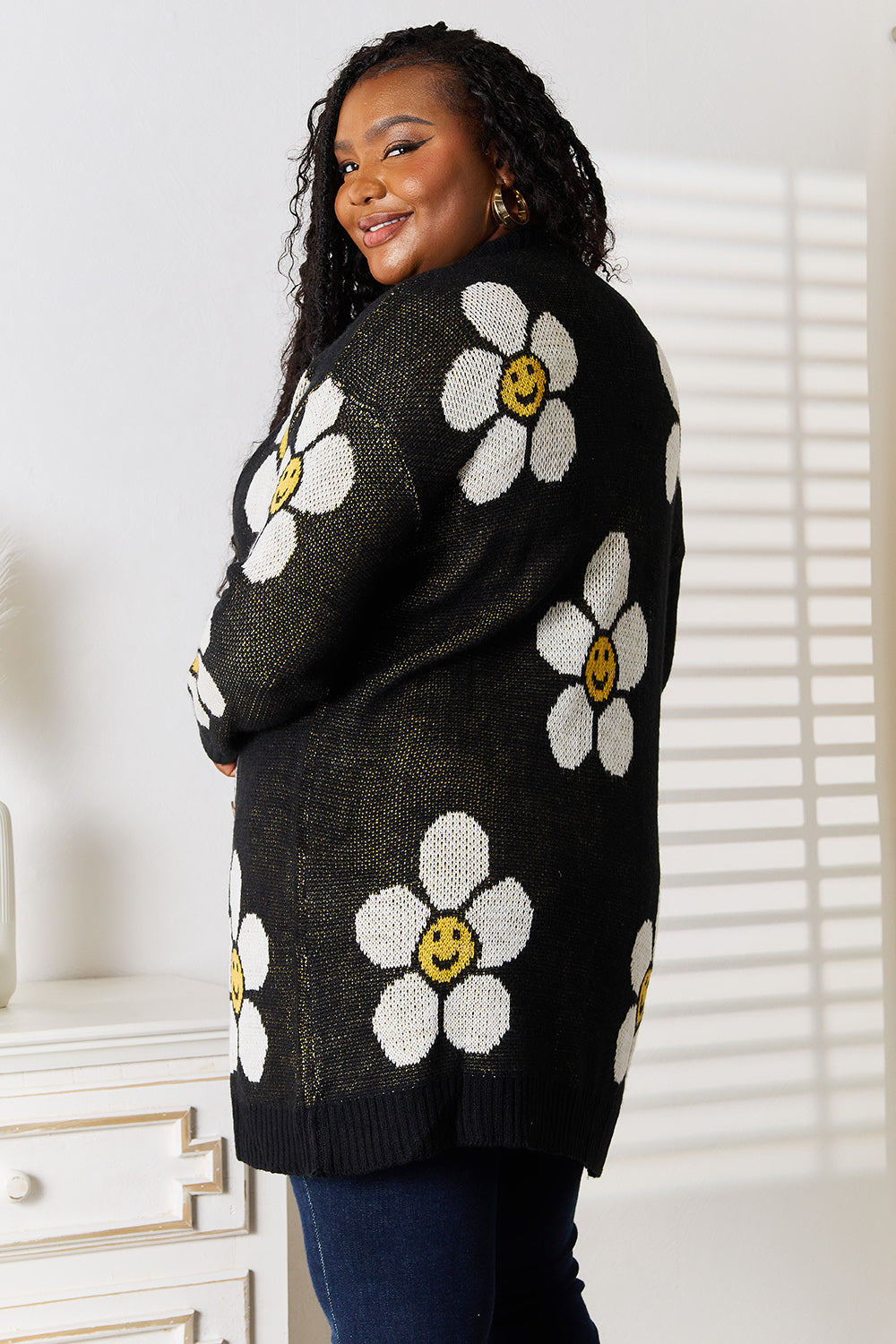Perfee Floral Button Down Longline Cardigan - Lilixa.store