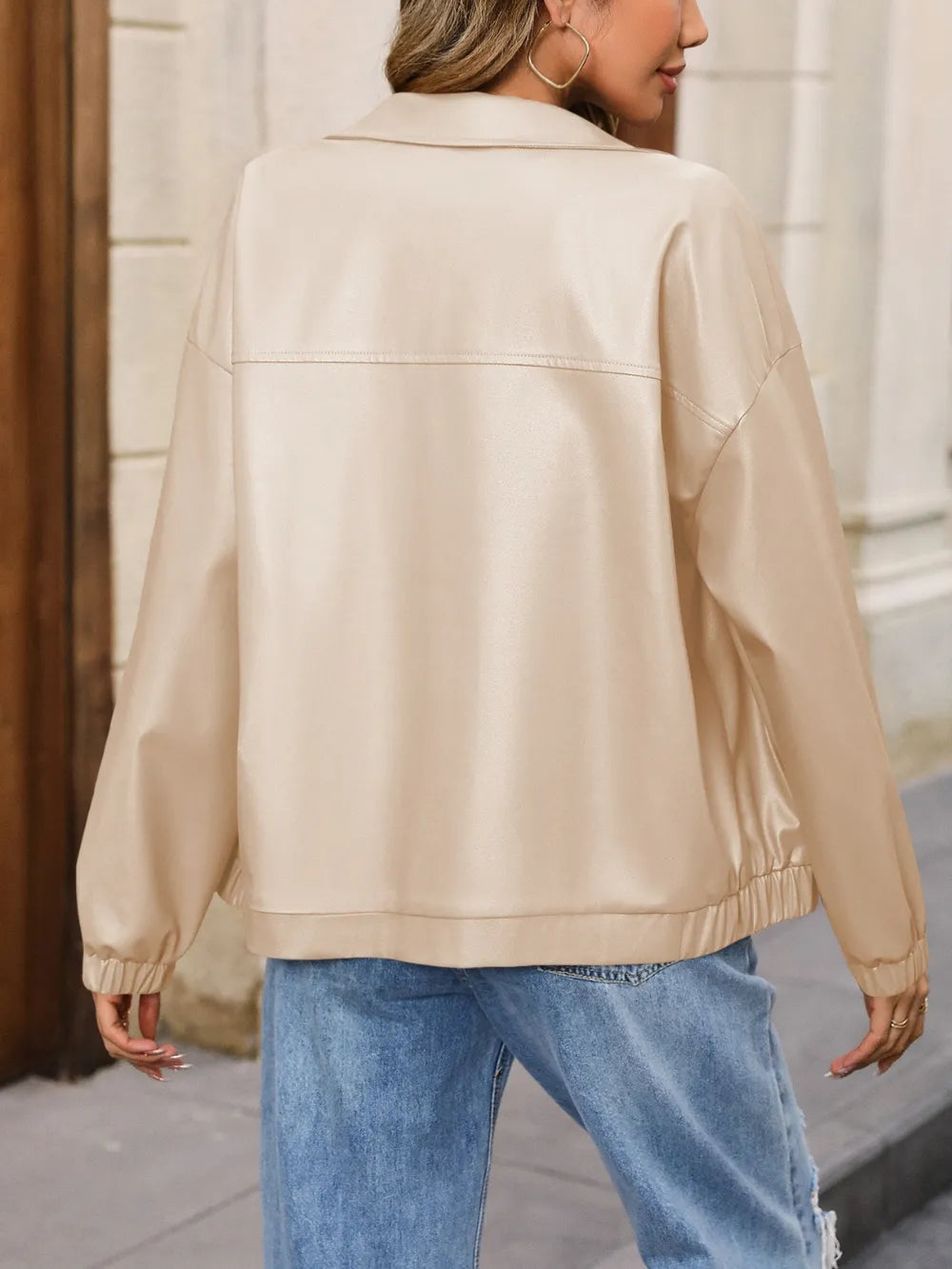 Ivy Lane Zip Up Dropped Shoulder Jacket, view 6