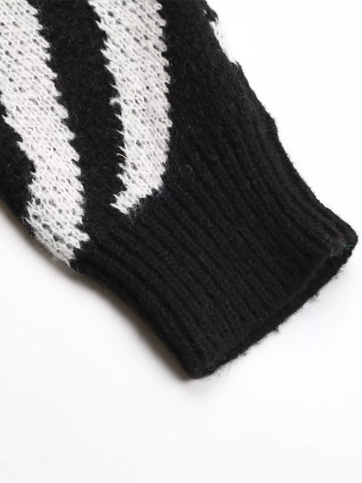 Zebra Print Relaxed Fit Pullover Sweater