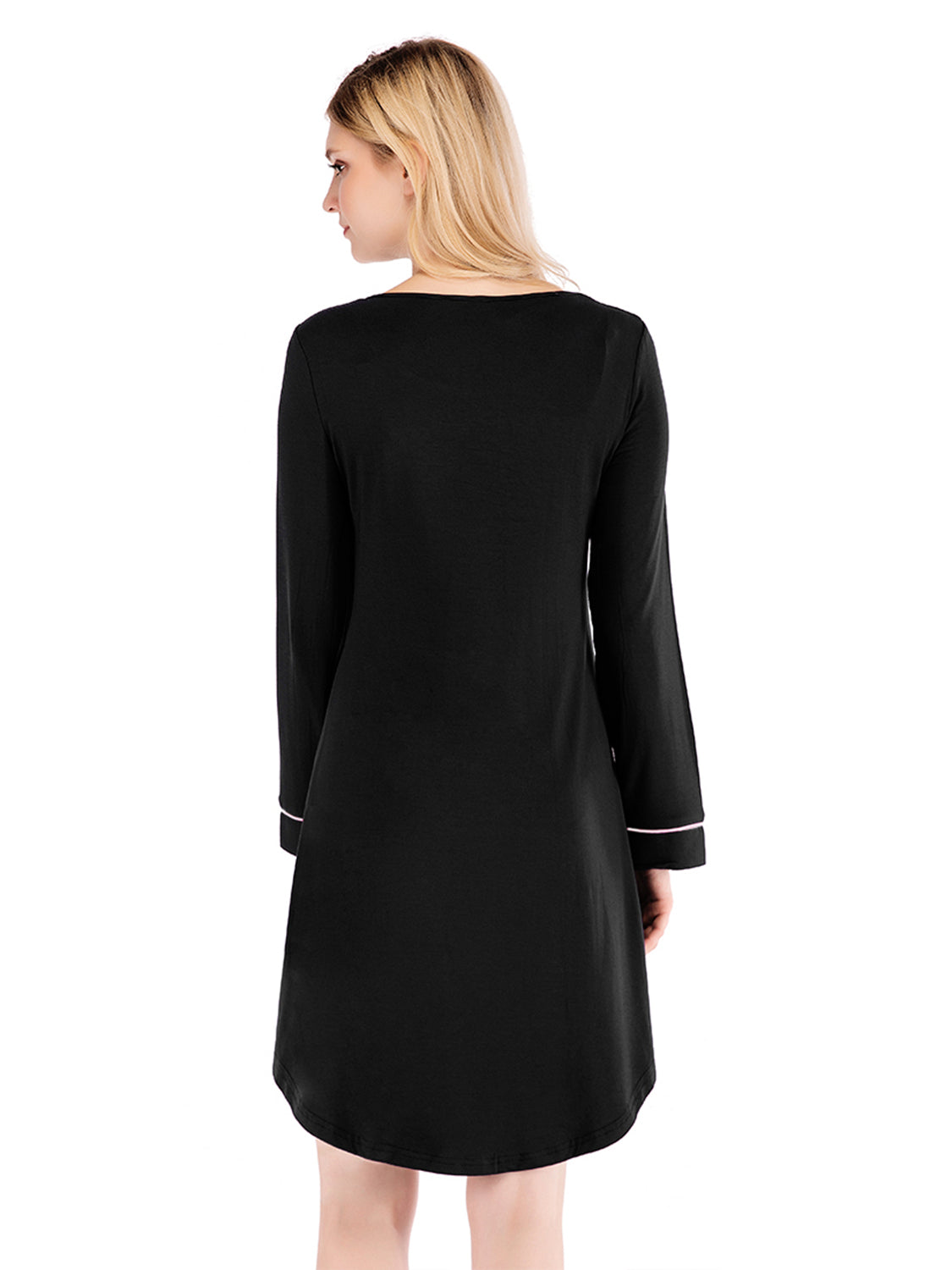 Round Neck Night Dress with Pocket - Lilixa.store