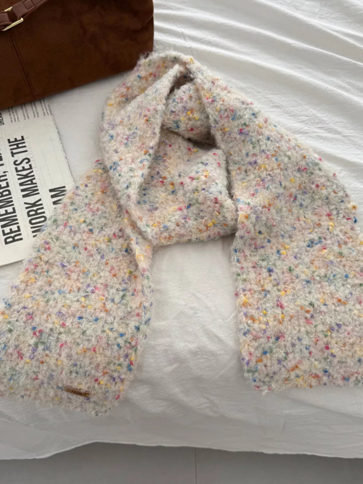 Cozy Knitted Multicolor Speckled Scarf - Lilixa.store