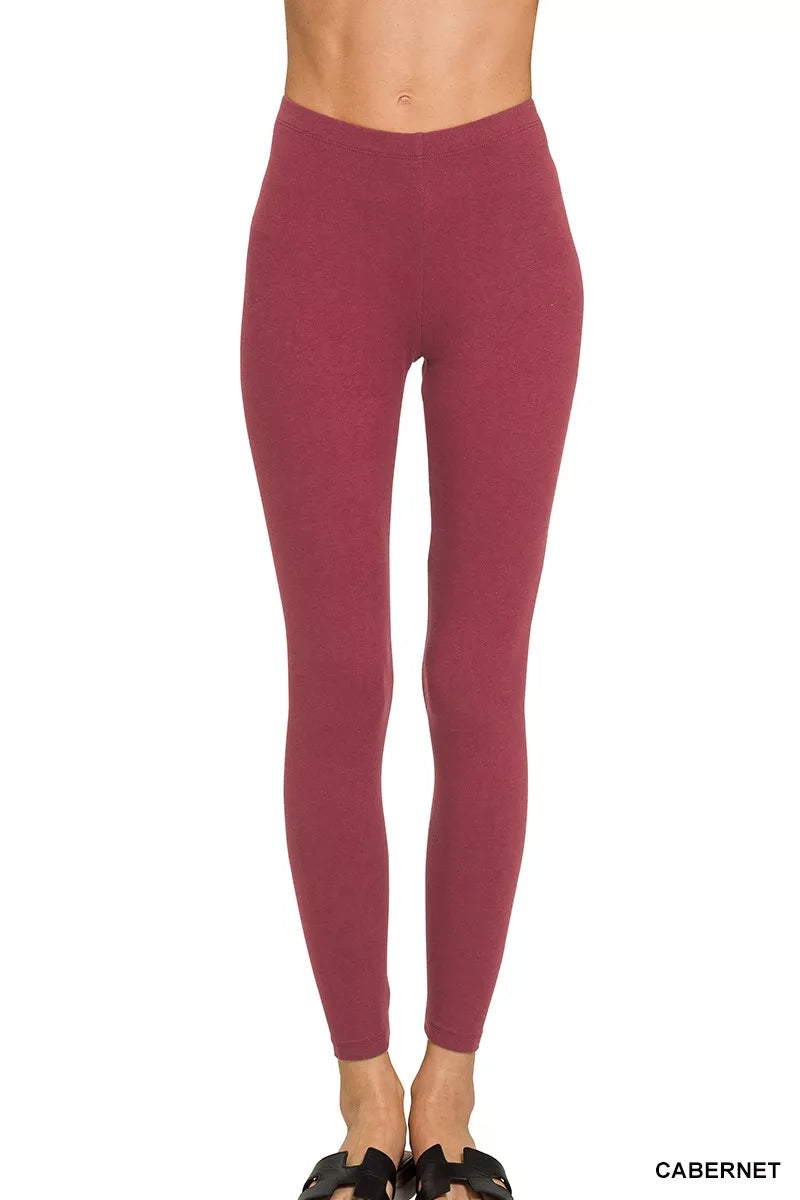 Zenana Premium Cotton Full Length Leggings - Lilixa.store