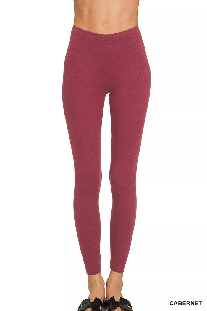 Zenana Premium Cotton Full Length Leggings - Lilixa.store