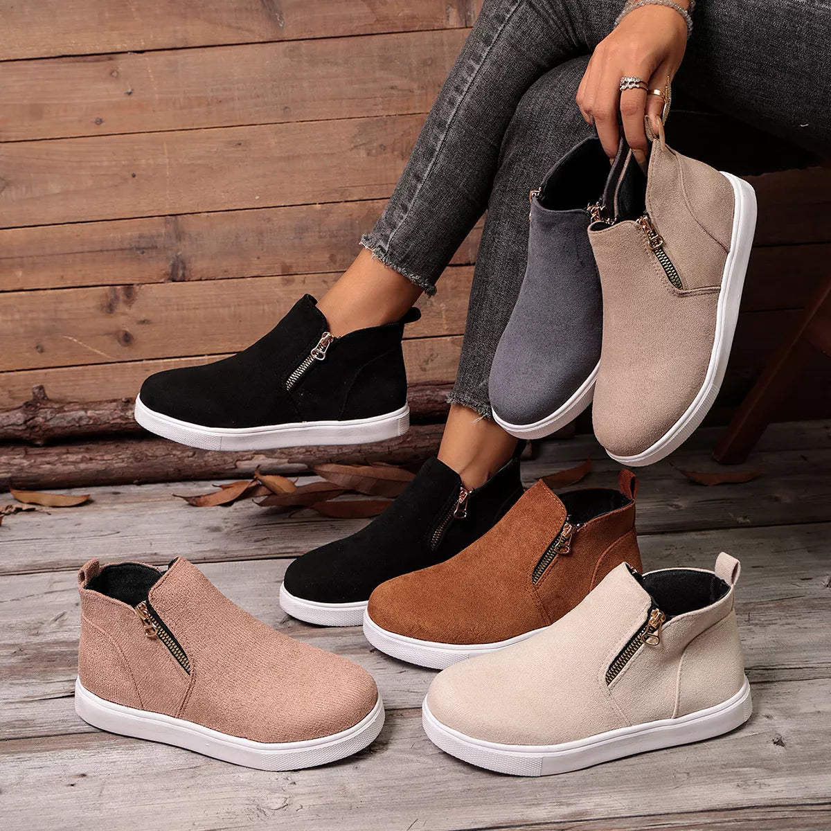 Round Toe Ankle Boots - Lilixa.store