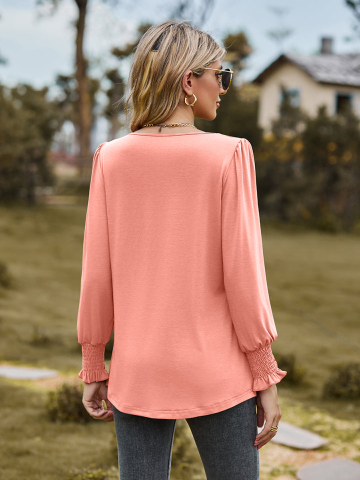 Puff Sleeve Pleated Blouse, view 8
