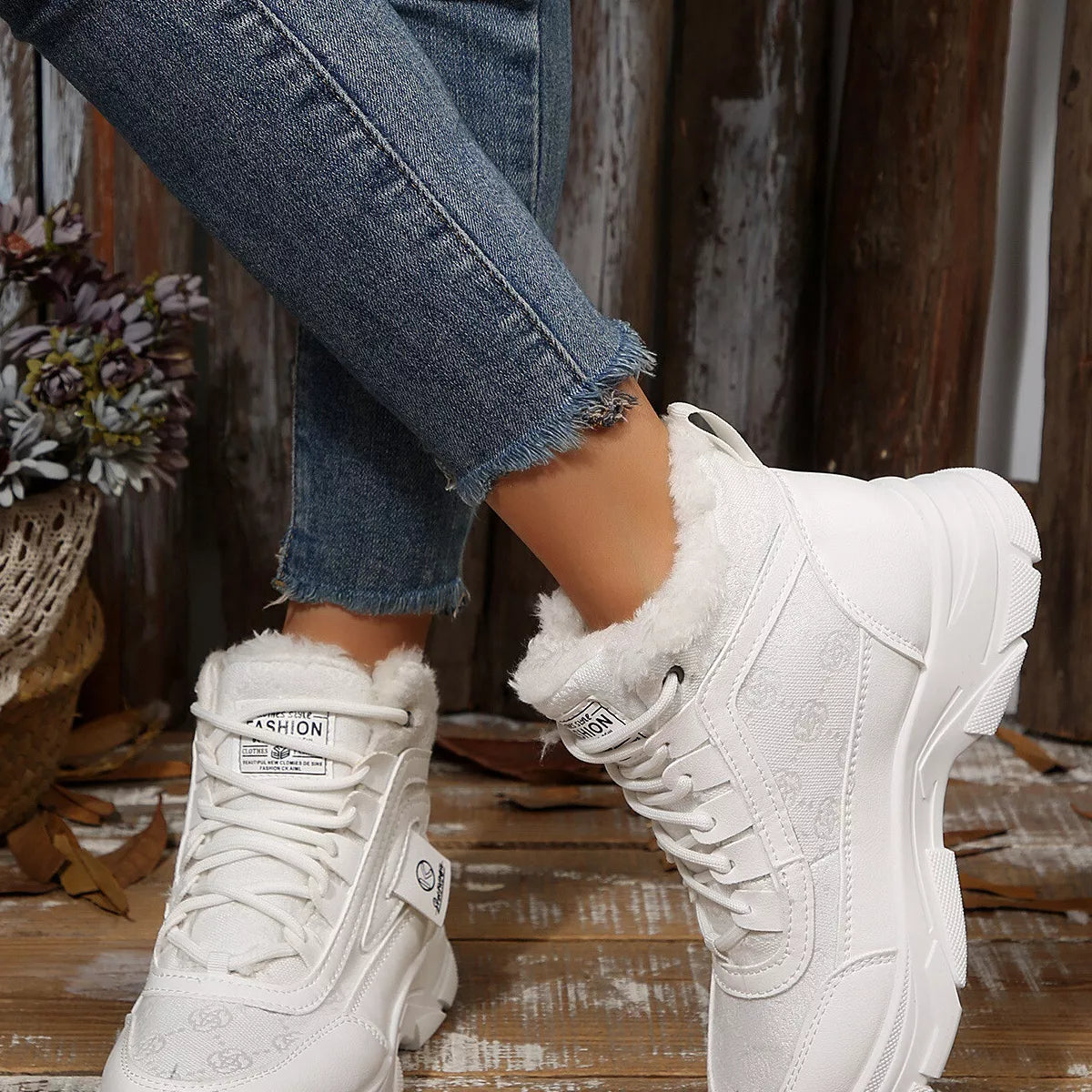 Plush Lined Ankle Boots - Lilixa.store