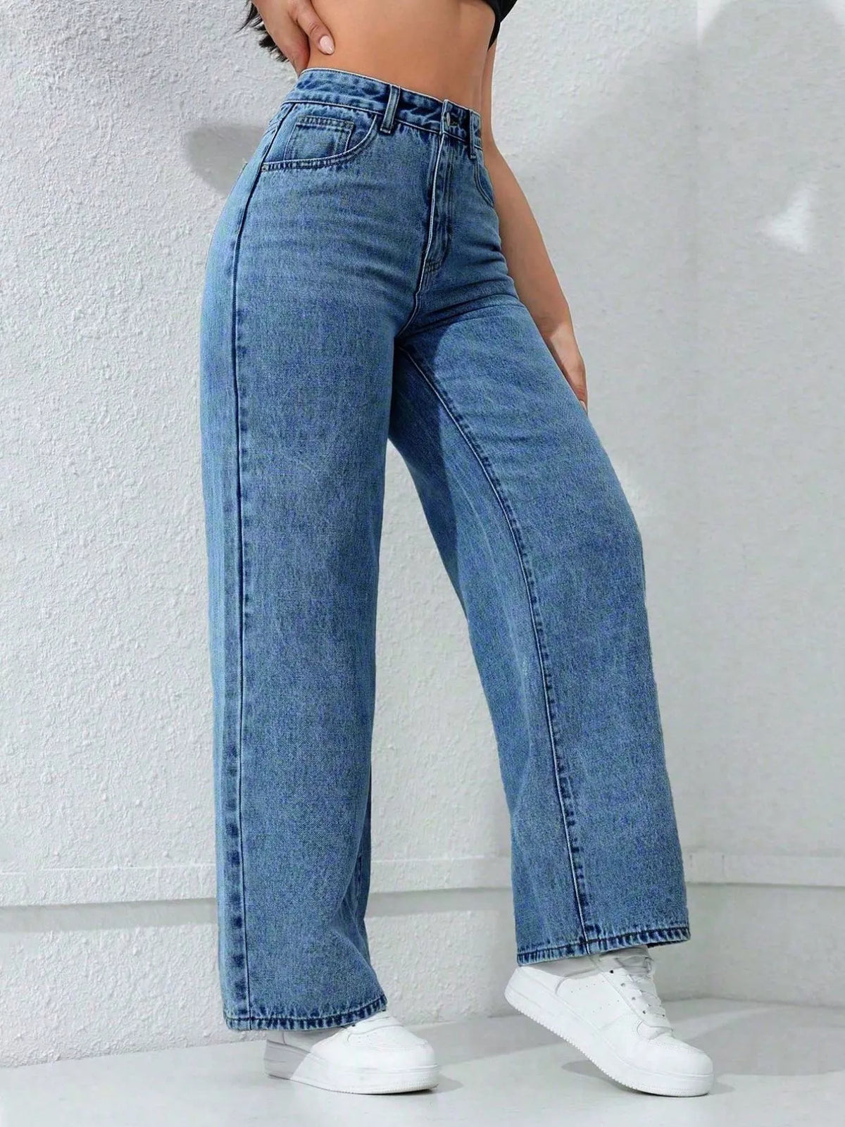 High-Waisted Wide-Leg Jeans