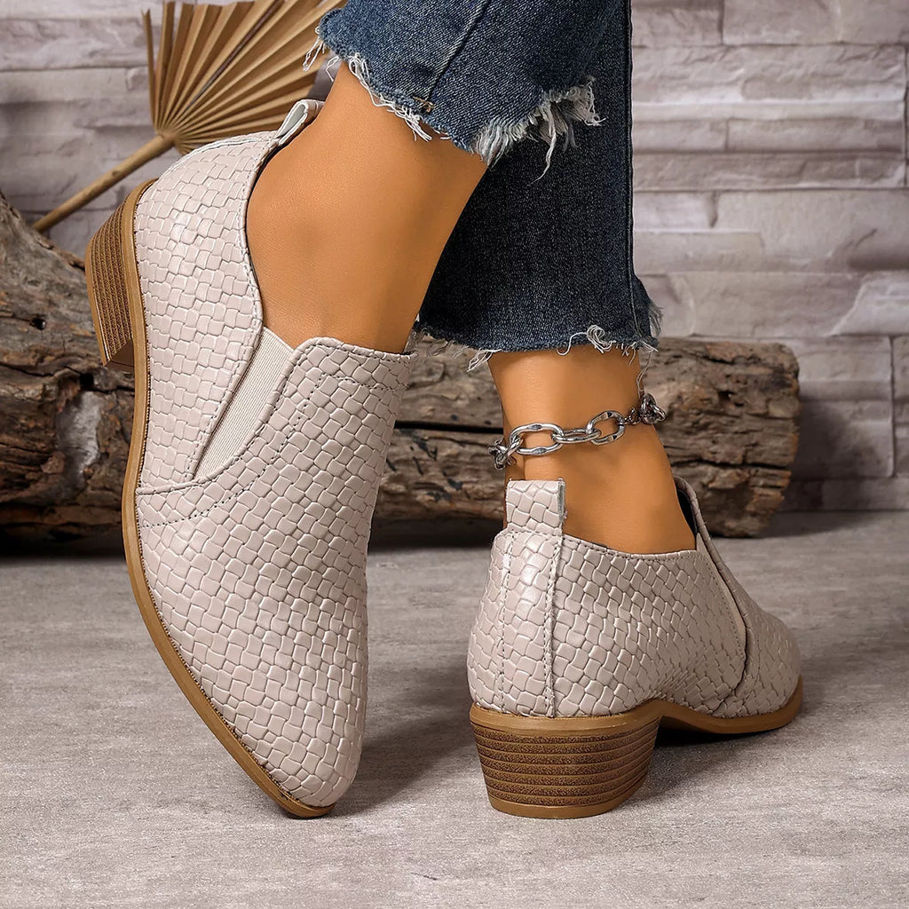 Point Toe Block Heels Ankle Boots, view 10